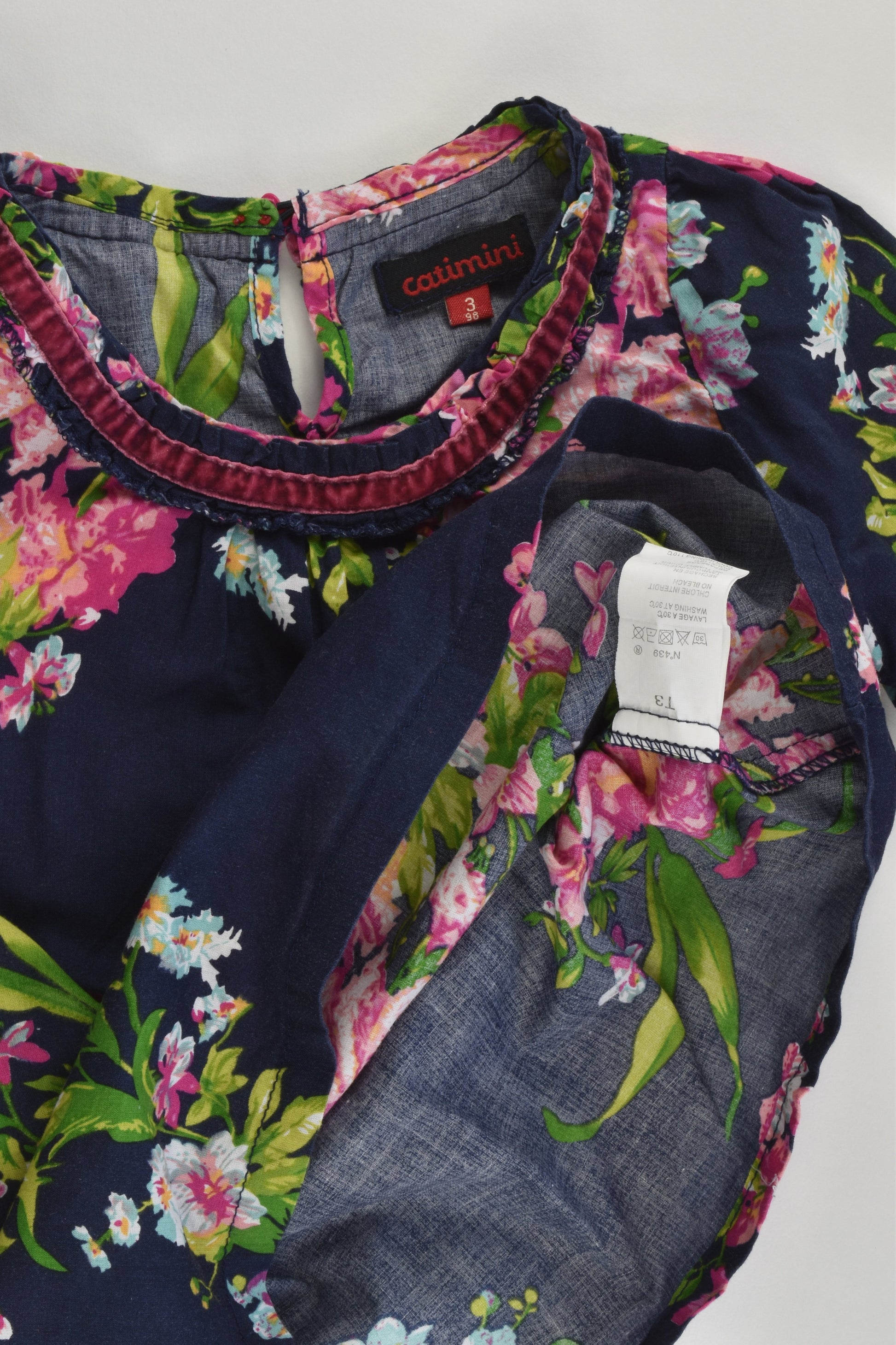 Catimini (France) Size 3 (98 cm) Floral Blouse