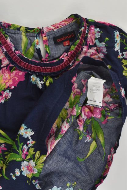Catimini (France) Size 3 (98 cm) Floral Blouse
