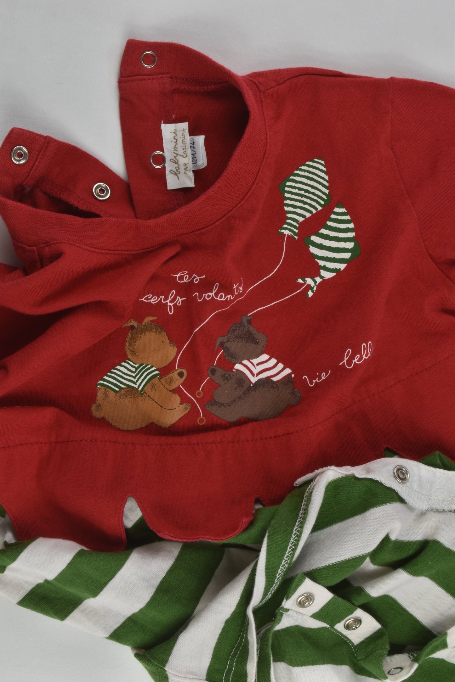 Catimini Size 0 (12 months, 74 cm) Bears and Kites Short Playsuit