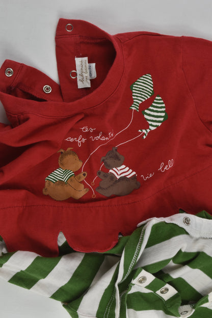 Catimini Size 0 (12 months, 74 cm) Bears and Kites Short Playsuit
