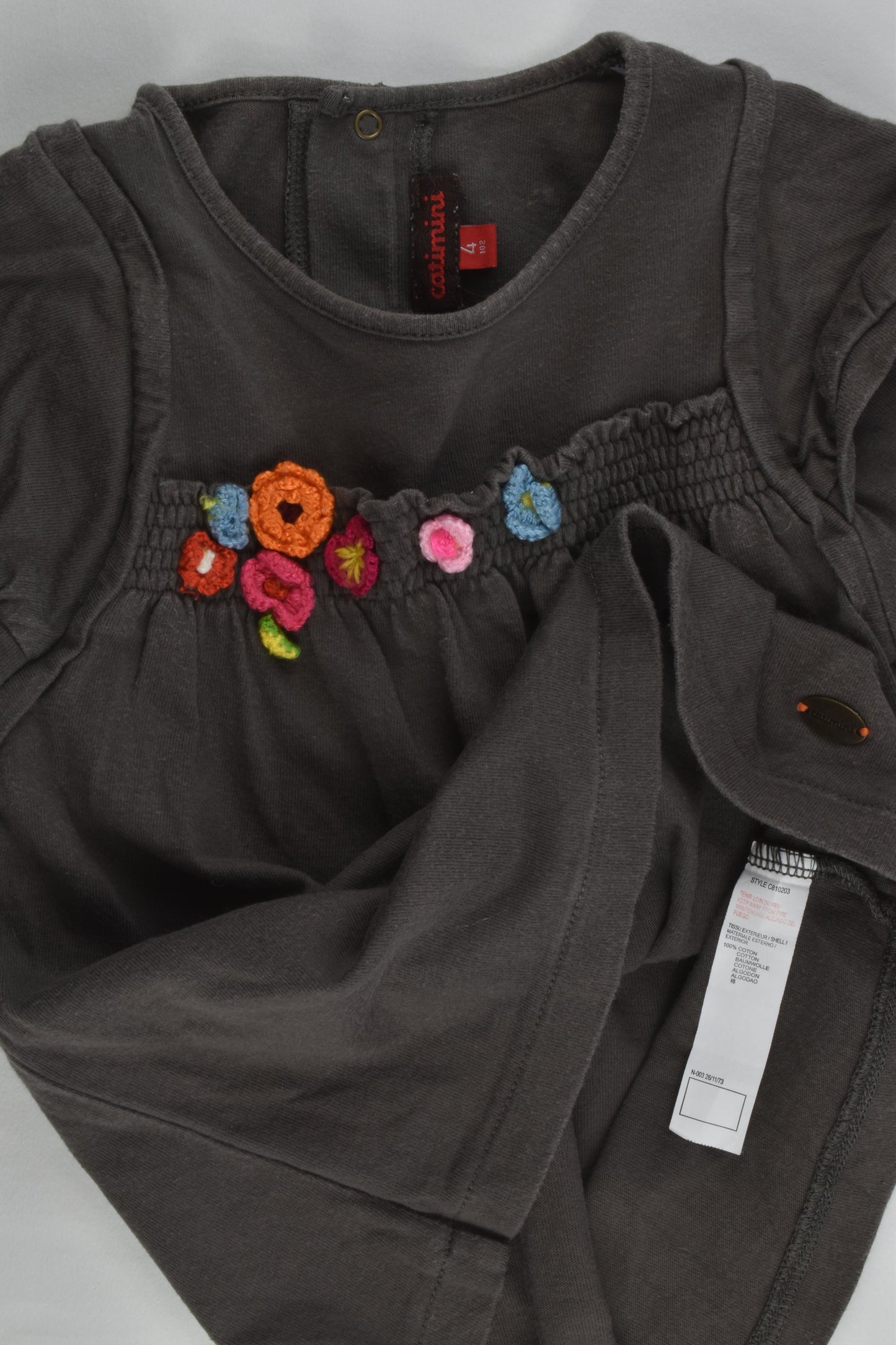 Catimini Size 4 (102 cm) Floral Detail Top