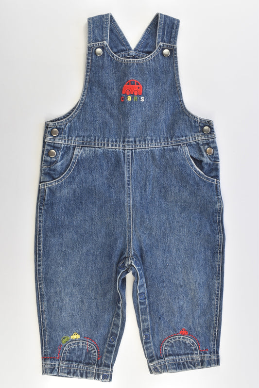 Chain Reaction Size 1 'Cars' Vintage/Vintage Style Denim Overalls