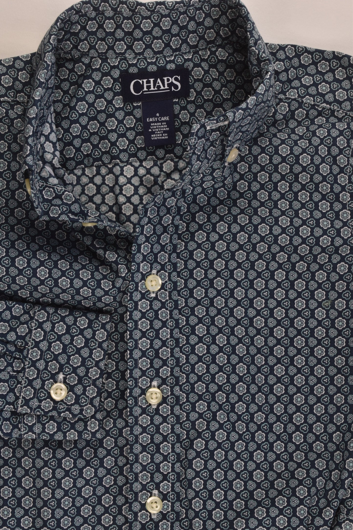 Chaps Size 4 Easy Care Floral Shirt