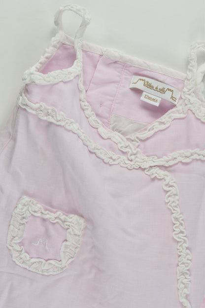 Château De Sable (France) Size 0-1 (12 months) Lined Linen/Cotton Dress