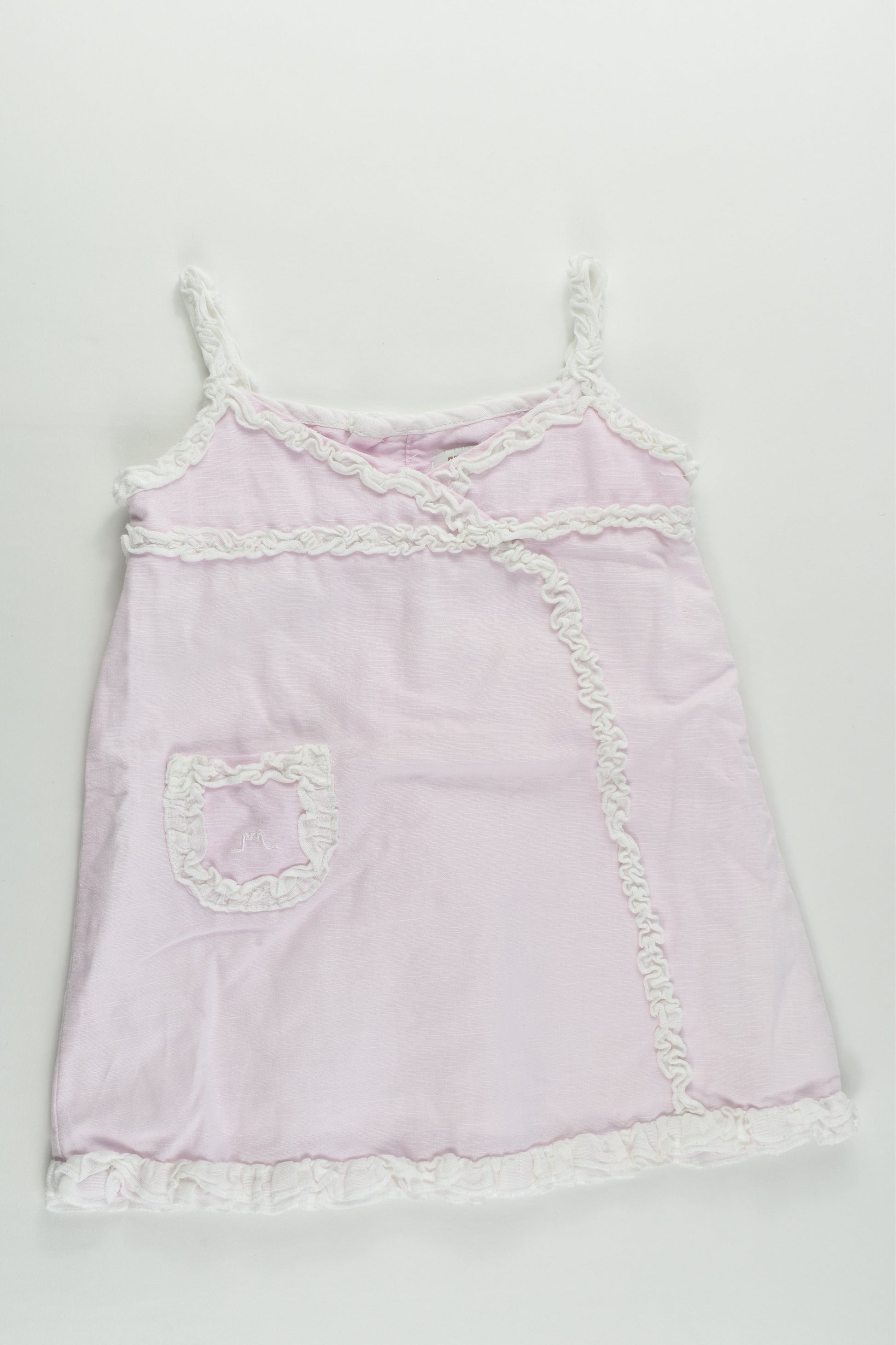 Château De Sable (France) Size 0-1 (12 months) Lined Linen/Cotton Dress