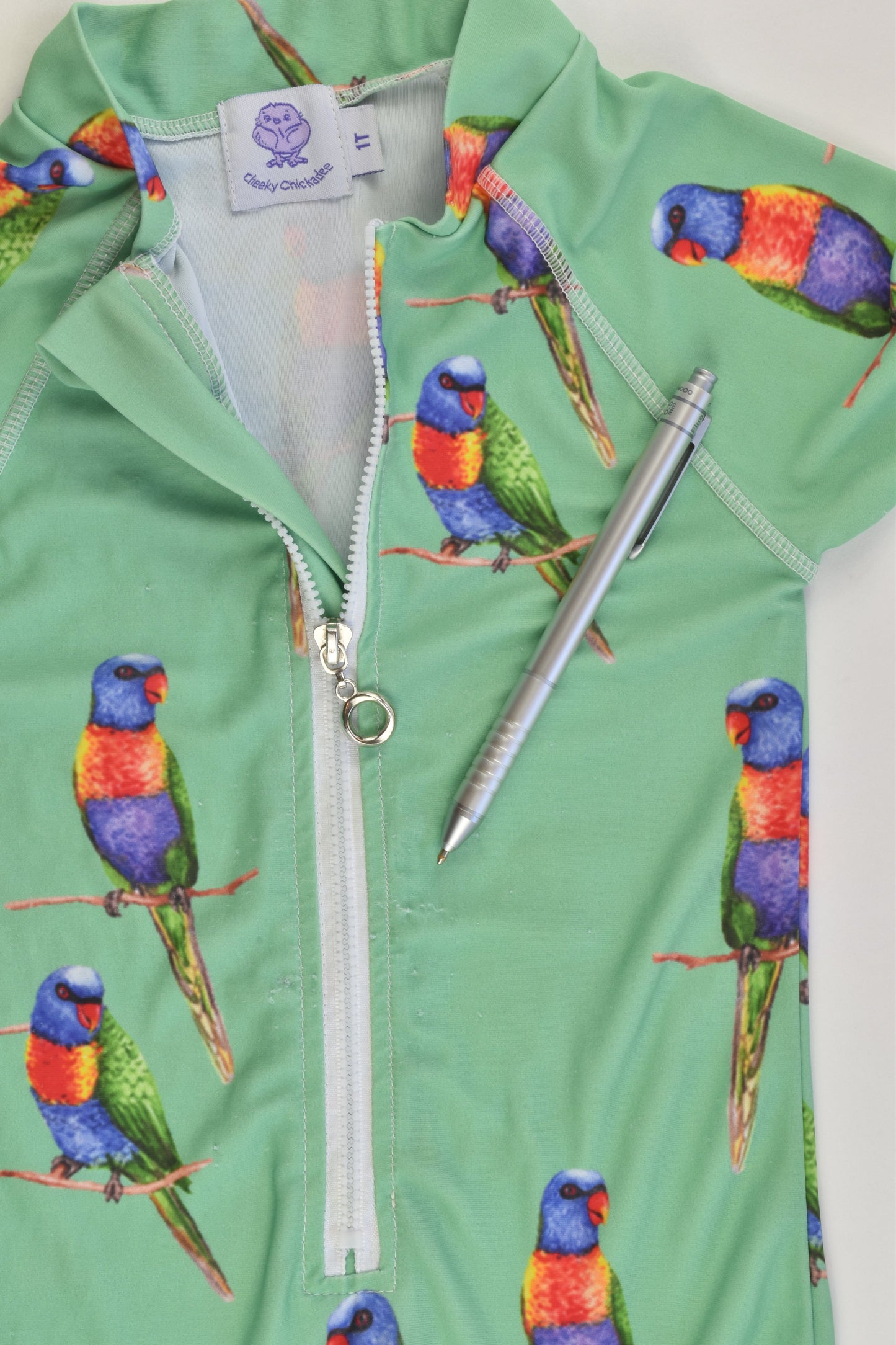 Cheeky Chikadee (AU) Size 1 Green Rainbow Lorikeet Swim Suit