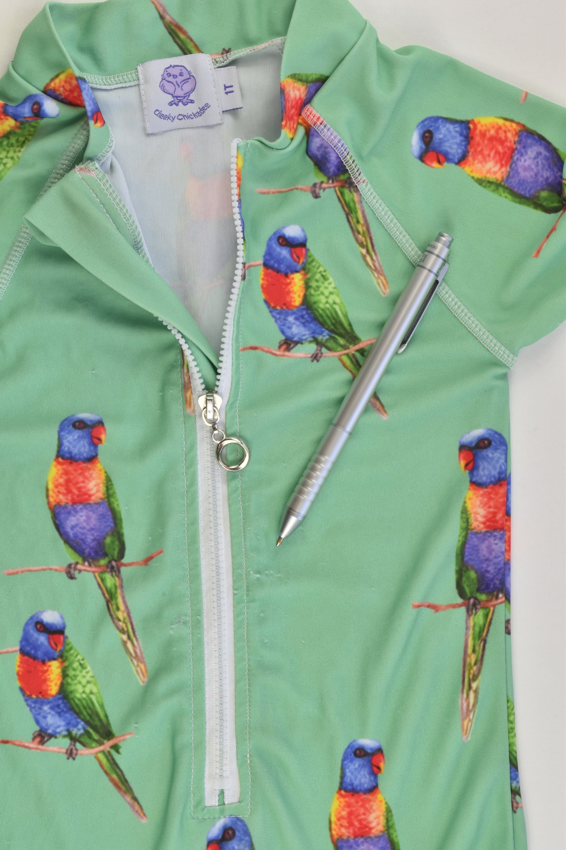 Cheeky Chikadee (AU) Size 1 Green Rainbow Lorikeet Swim Suit