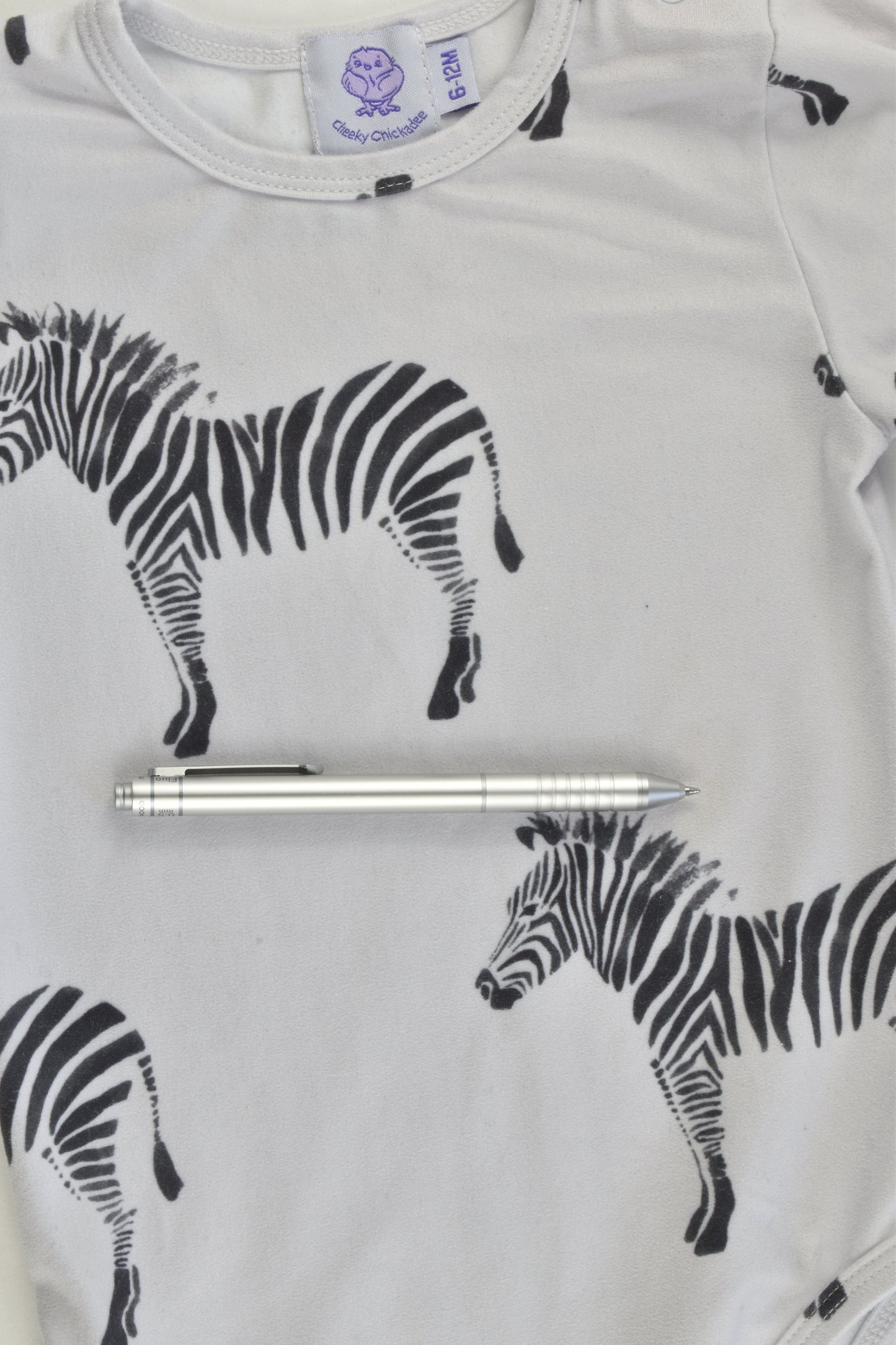 Cheeky Chikadee Size 0 (6-12 months) Zebra Bodysuit
