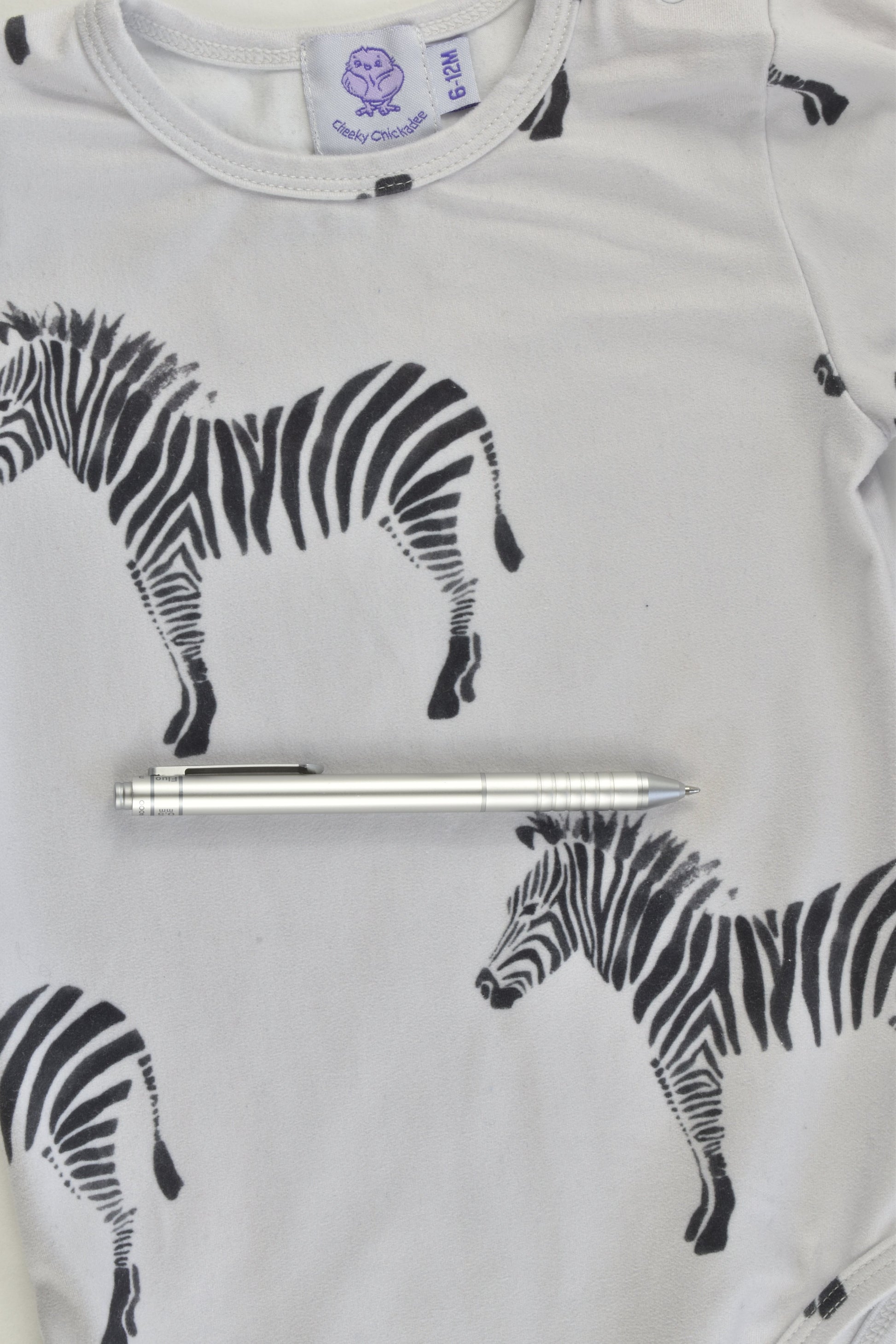 Cheeky Chikadee Size 0 (6-12 months) Zebra Bodysuit