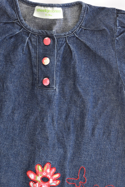 Cheeky Monkey Size 12-18 Soft Stretchy Denim Dress