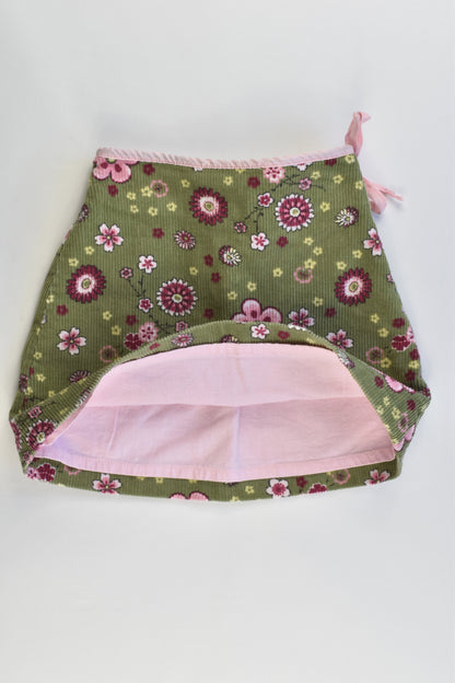 Chicco Italy Size 12 months (74 cm) Lined Stretchy Floral Cord Skirt
