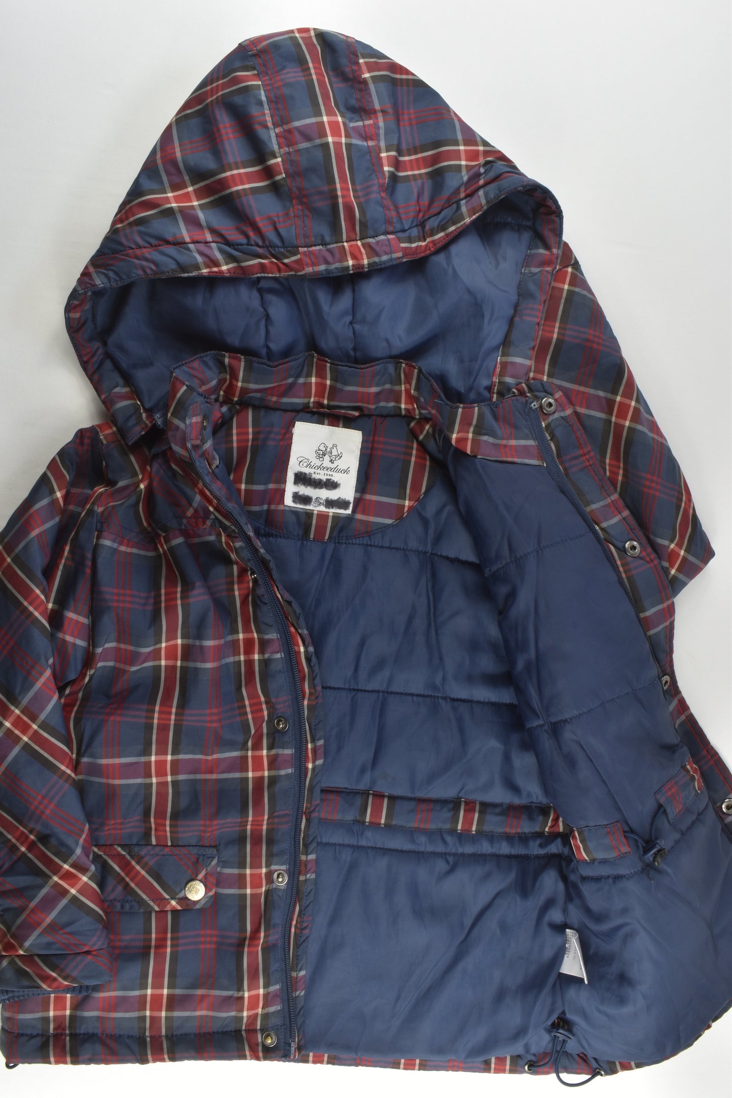 Chikeeduck Size 5-6 Checked Puffer Jacket