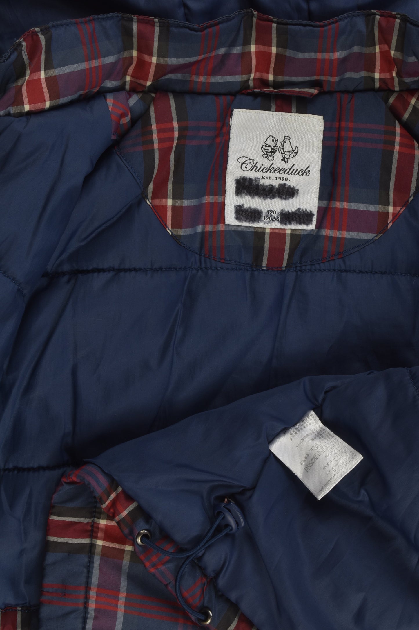 Chikeeduck Size 5-6 Checked Puffer Jacket