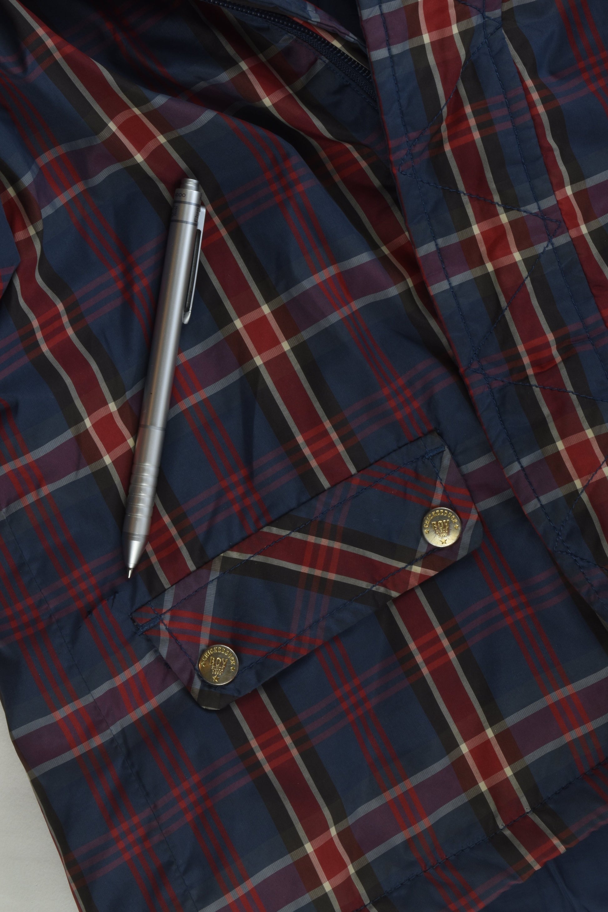 Chikeeduck Size 5-6 Checked Puffer Jacket
