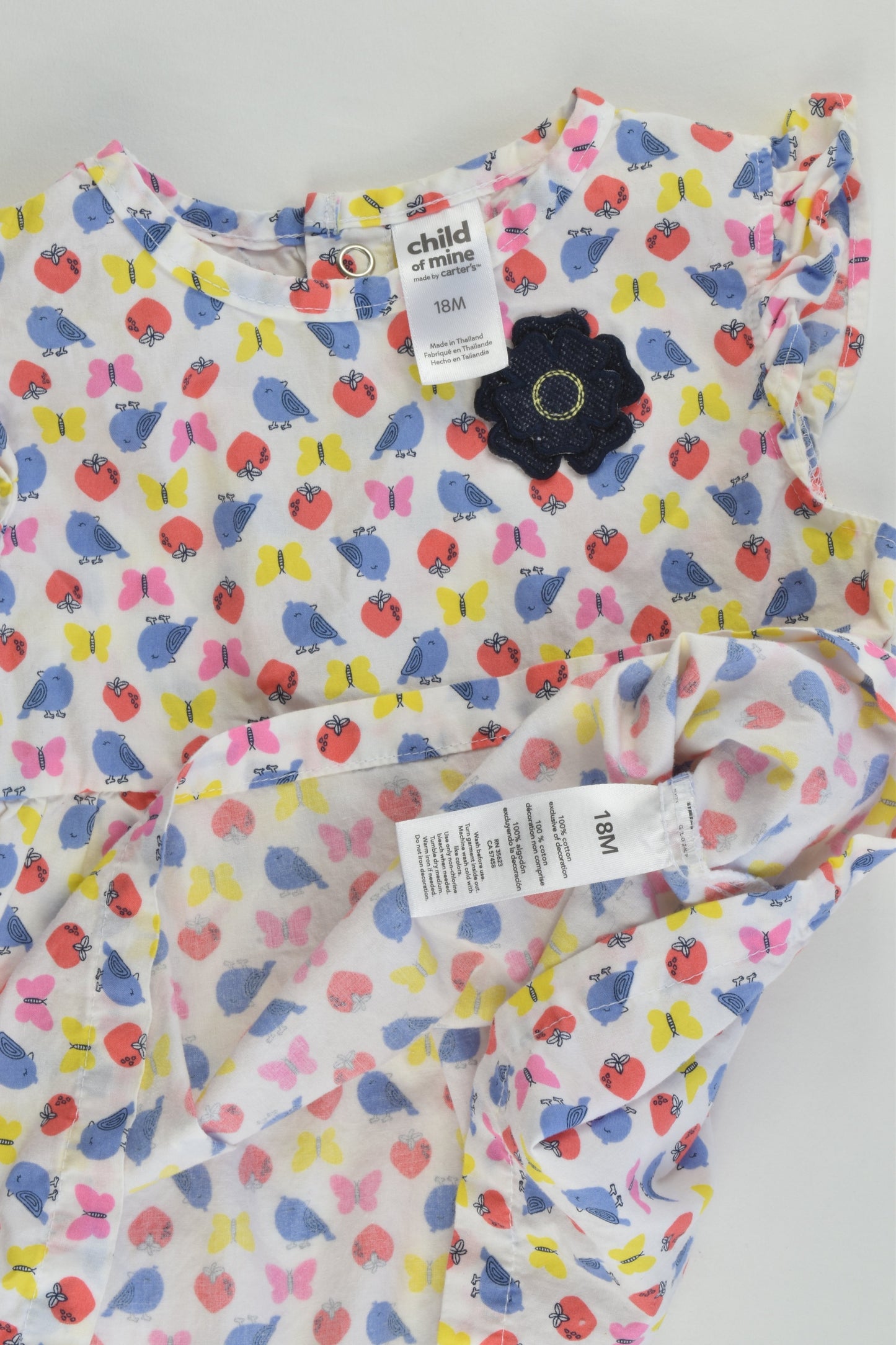 Child Of Mine by Carter's Size 1 (18 months) Birds, Butterflies and Strawberries Blouse