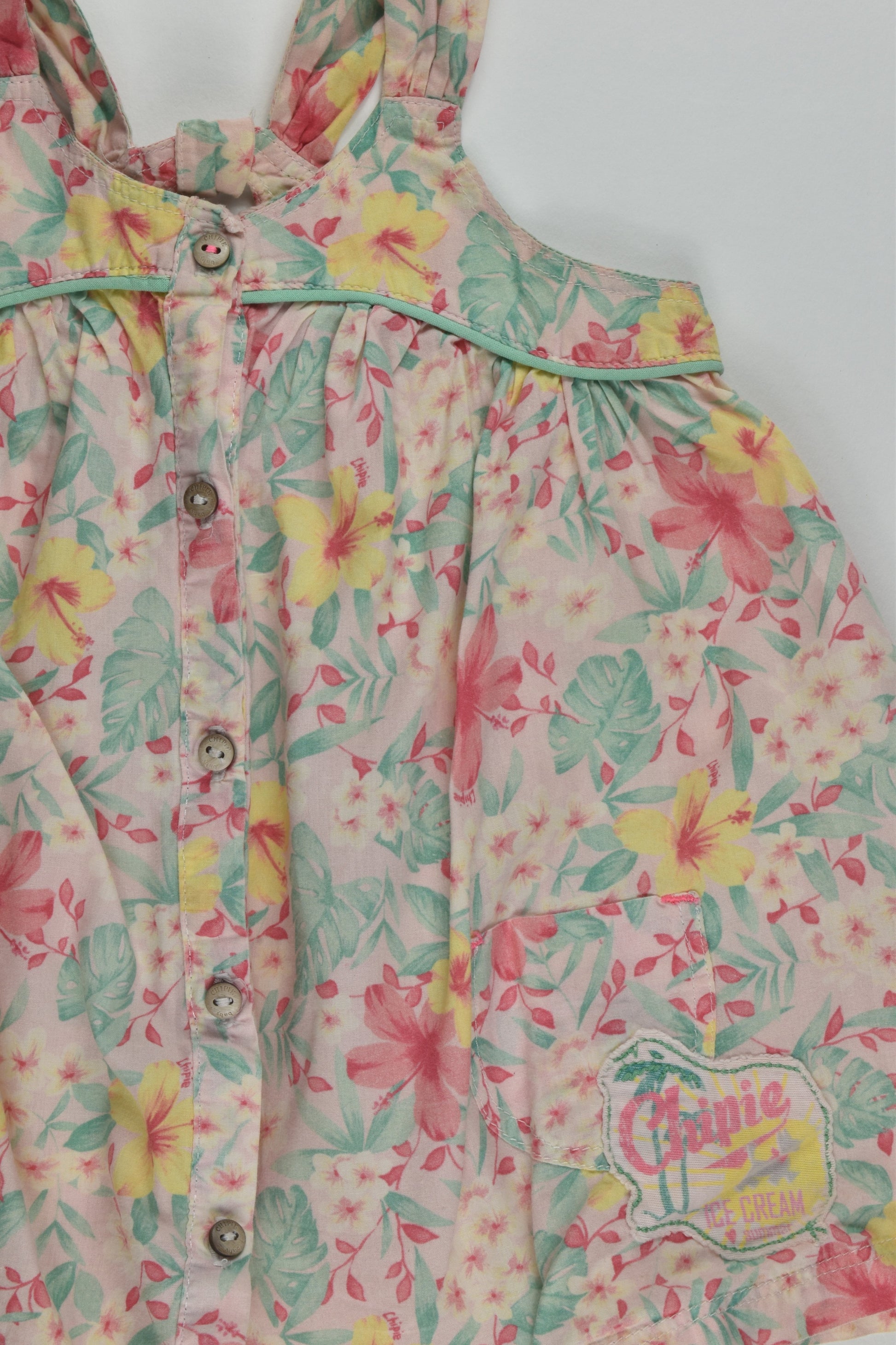 Chipie Baby (France) Size 0 (12 months, 74 cm) Floral Dress