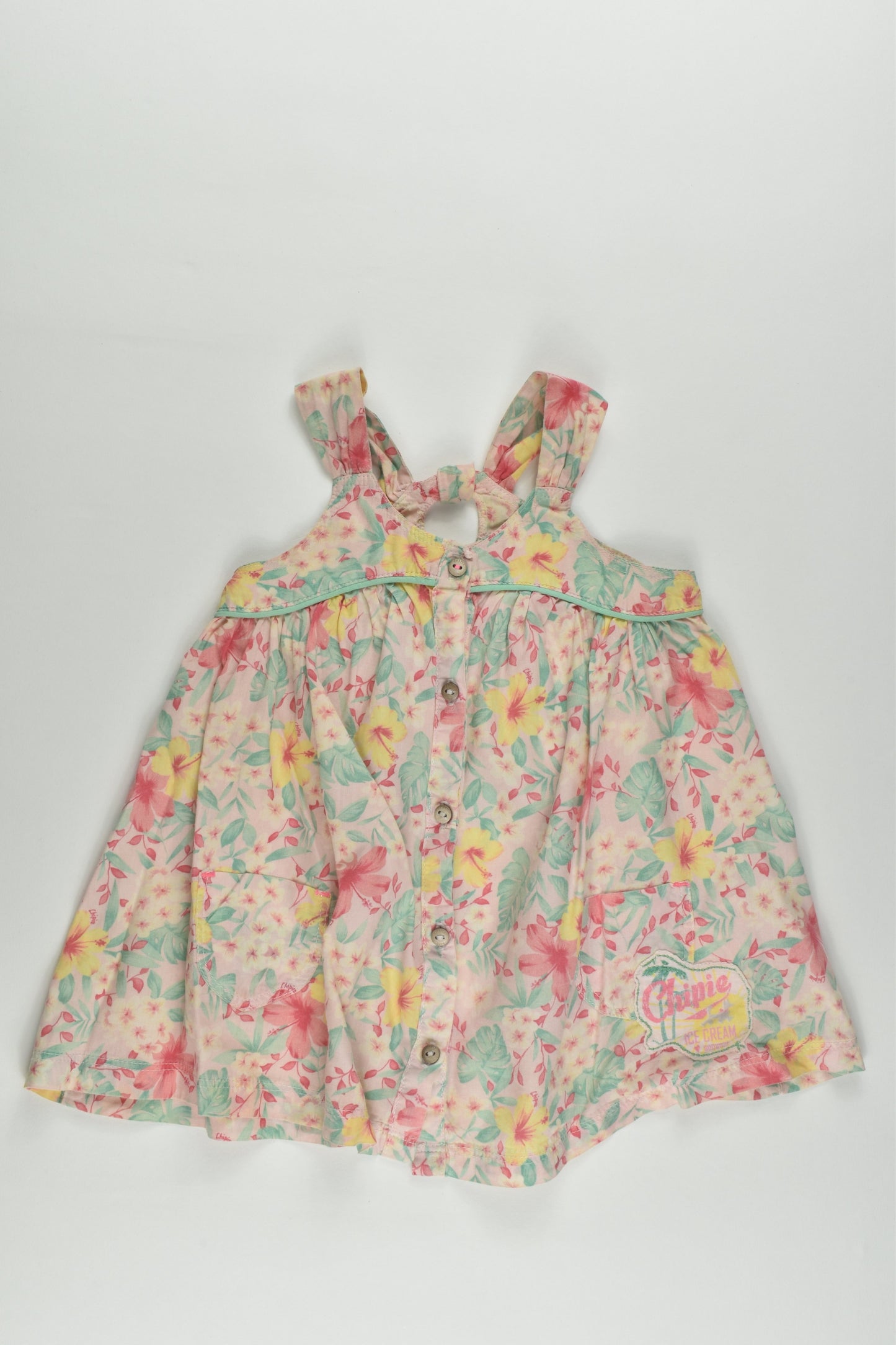 Chipie Baby (France) Size 0 (12 months, 74 cm) Floral Dress