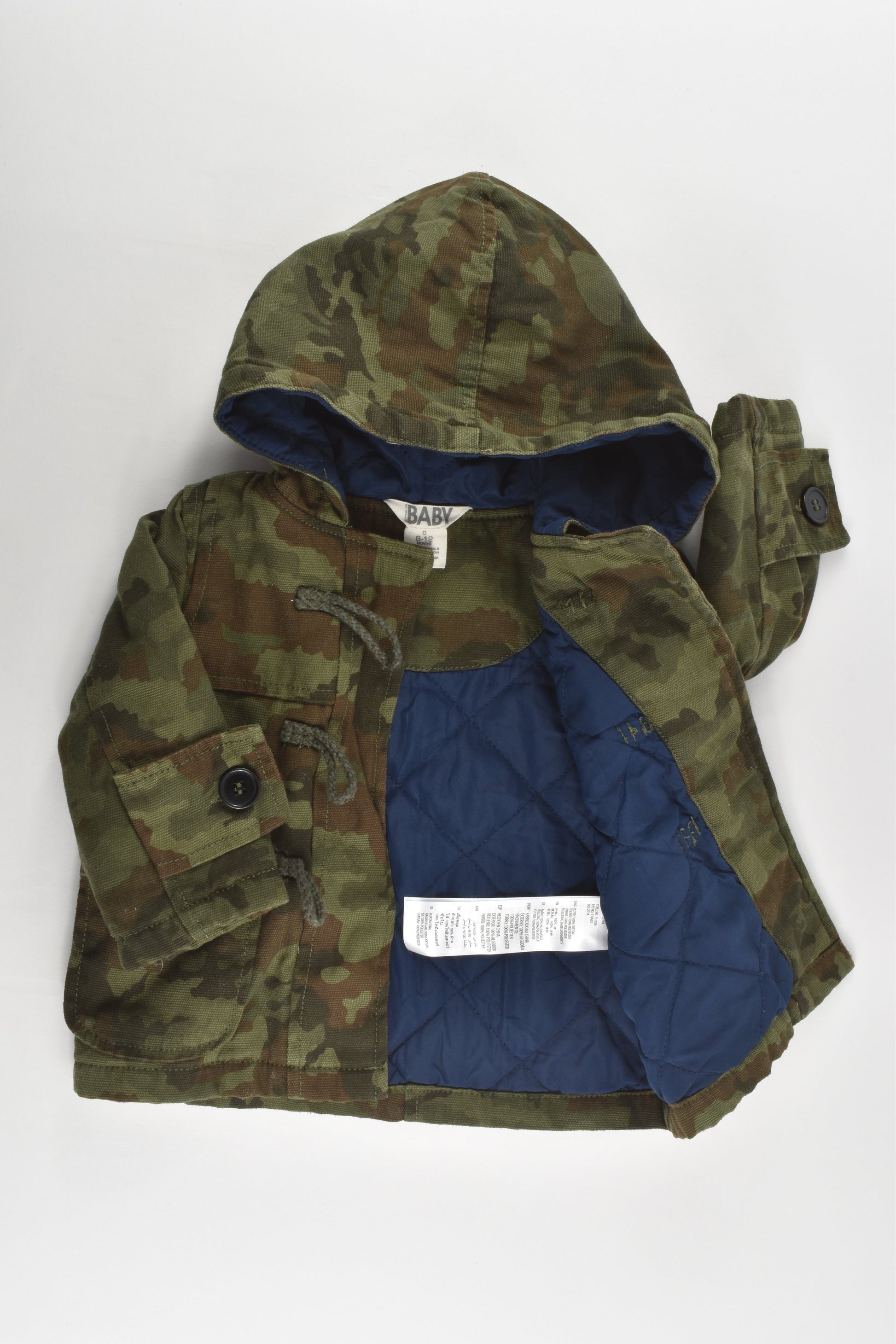 Cotton On Baby Size 0 (6-12 months) Camouflage Hooded Winter Jacket