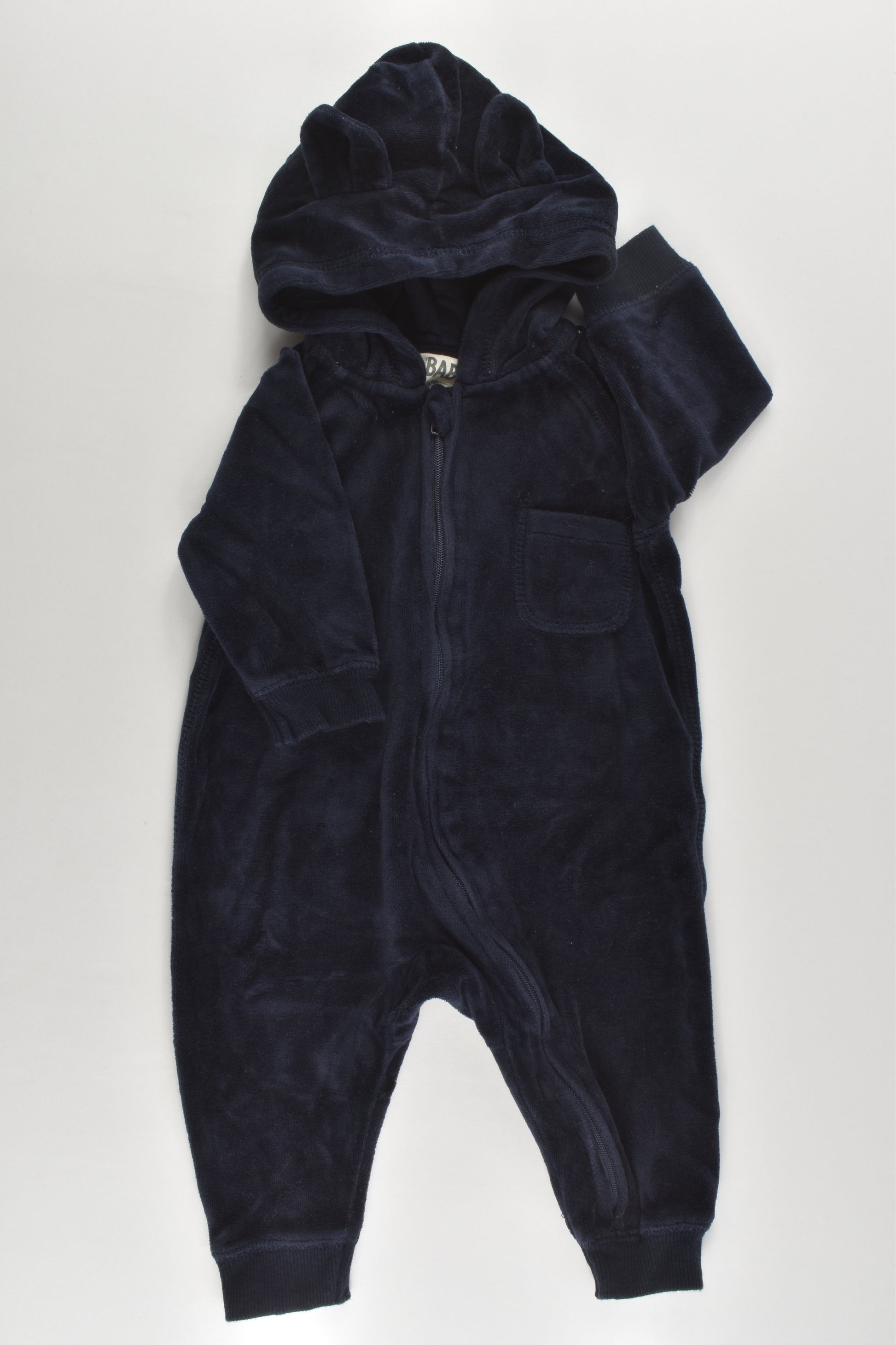 Cotton On Baby Size 00 (3-6 months) Hooded Velour Onesie