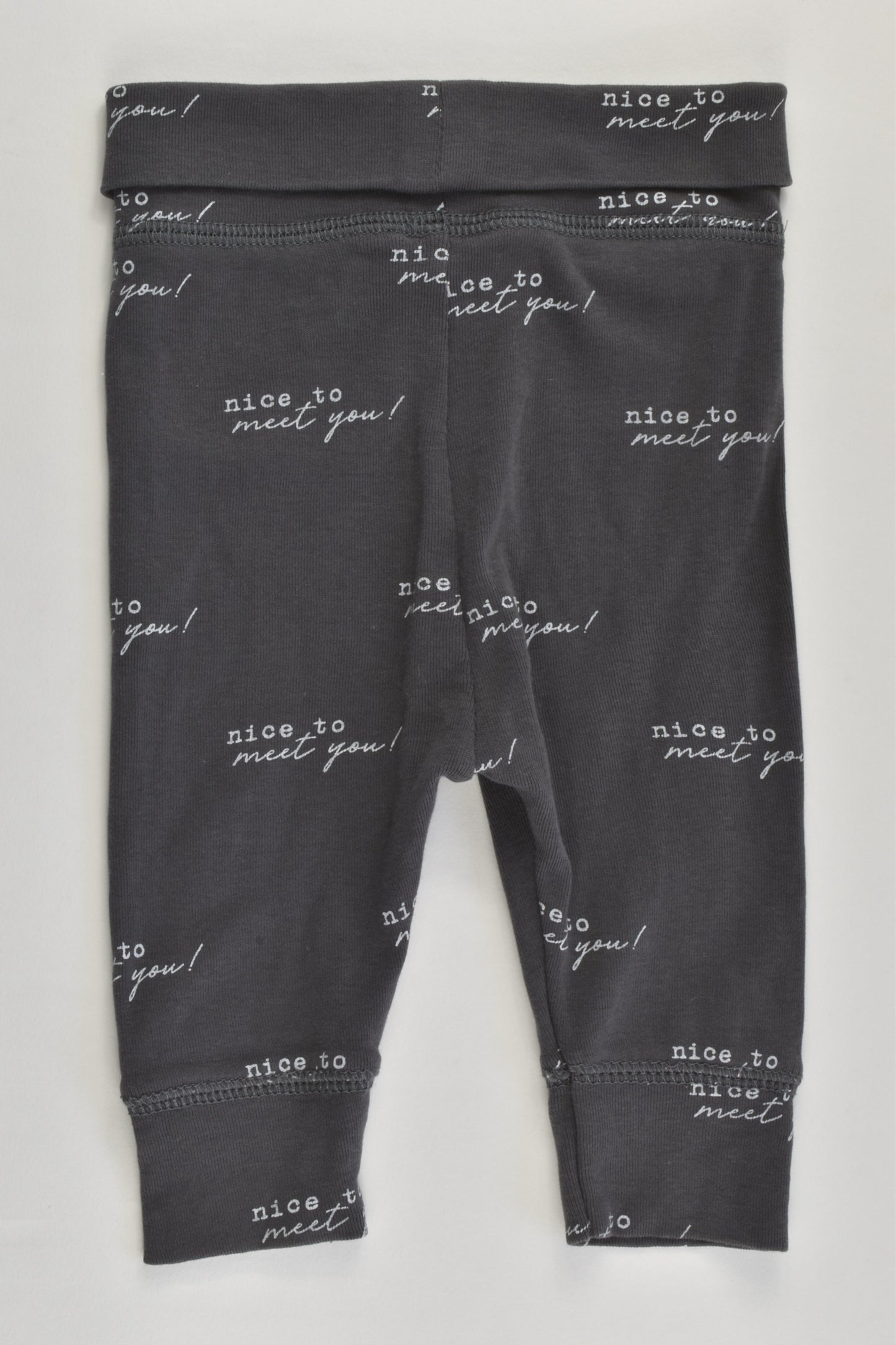 Cotton On Baby Size 000 (0-3 months) 'Nice To Meet You' Pants