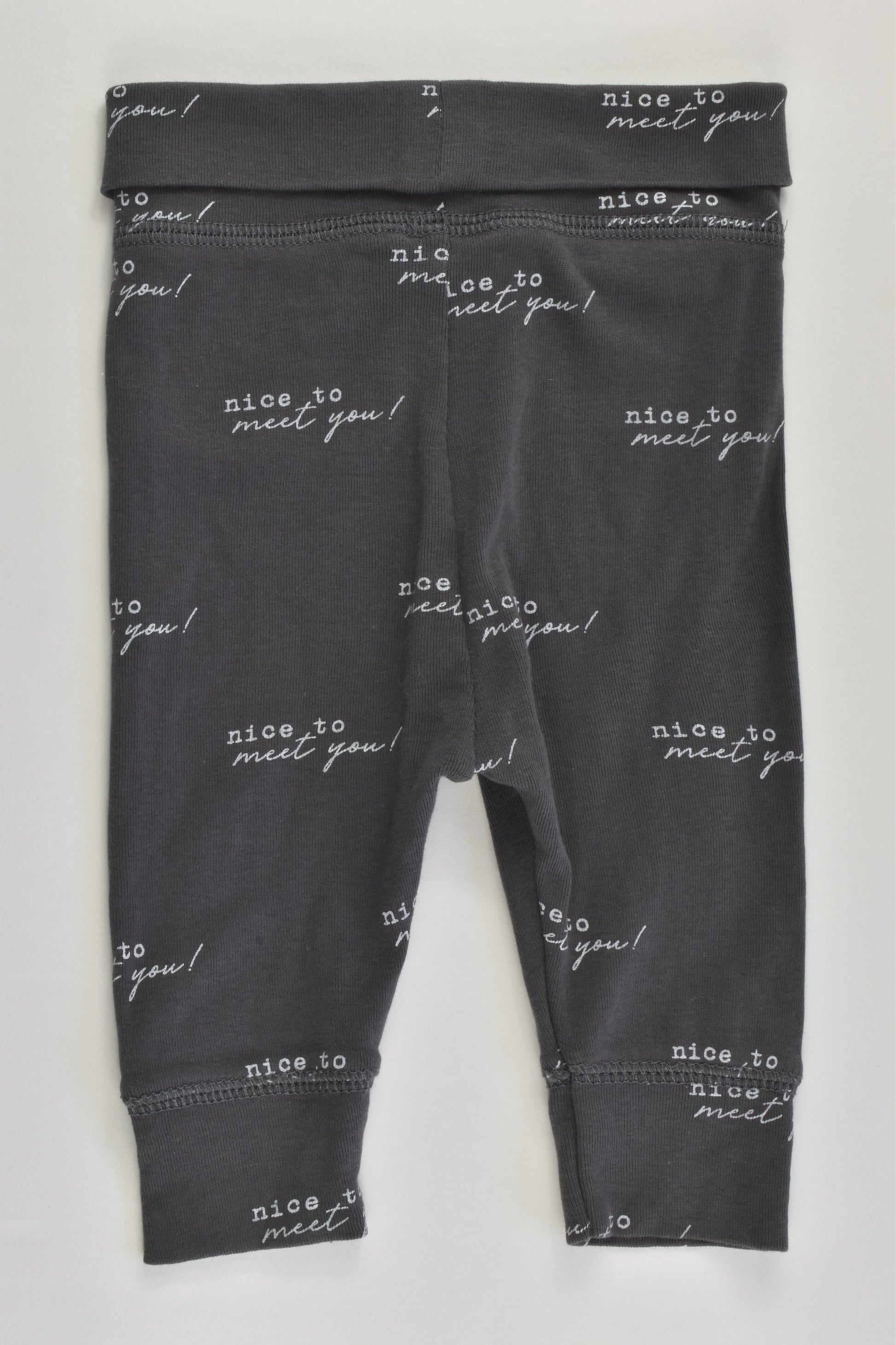 Cotton On Baby Size 000 (0-3 months) 'Nice To Meet You' Pants