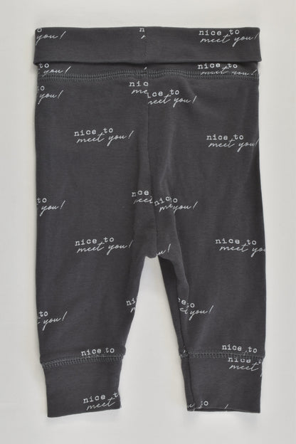 Cotton On Baby Size 000 (0-3 months) 'Nice To Meet You' Pants
