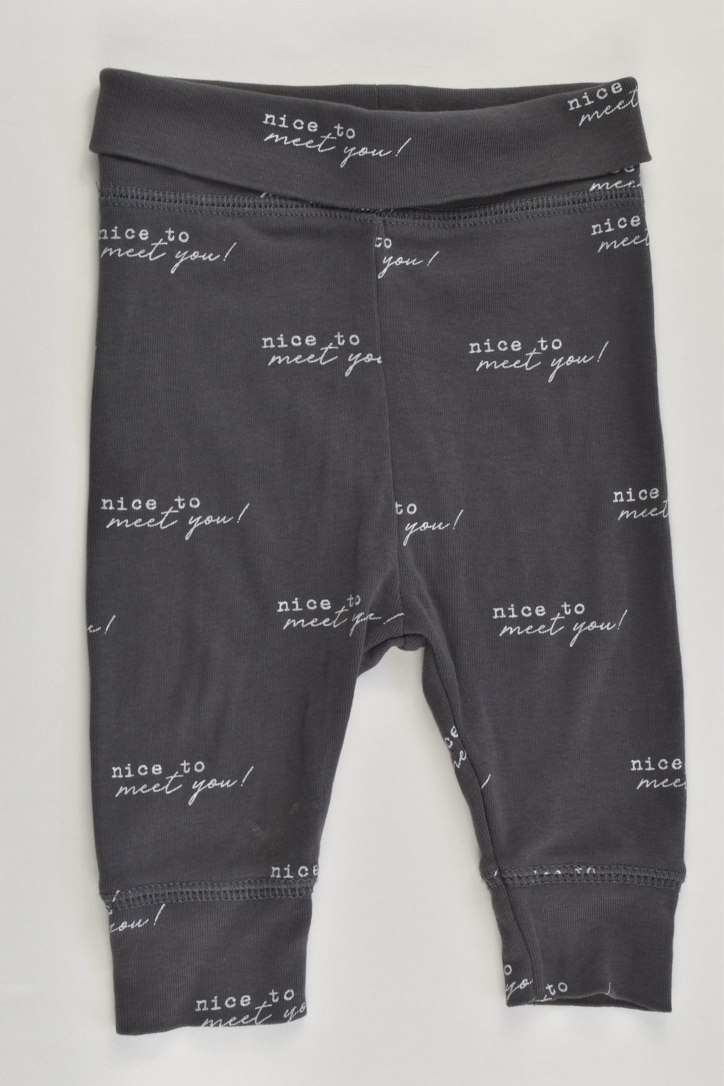 Cotton On Baby Size 000 (0-3 months) 'Nice To Meet You' Pants