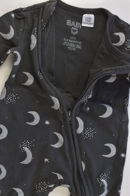 Cotton On Baby Size 000 (0-3 months) Night Sky Footed Romper