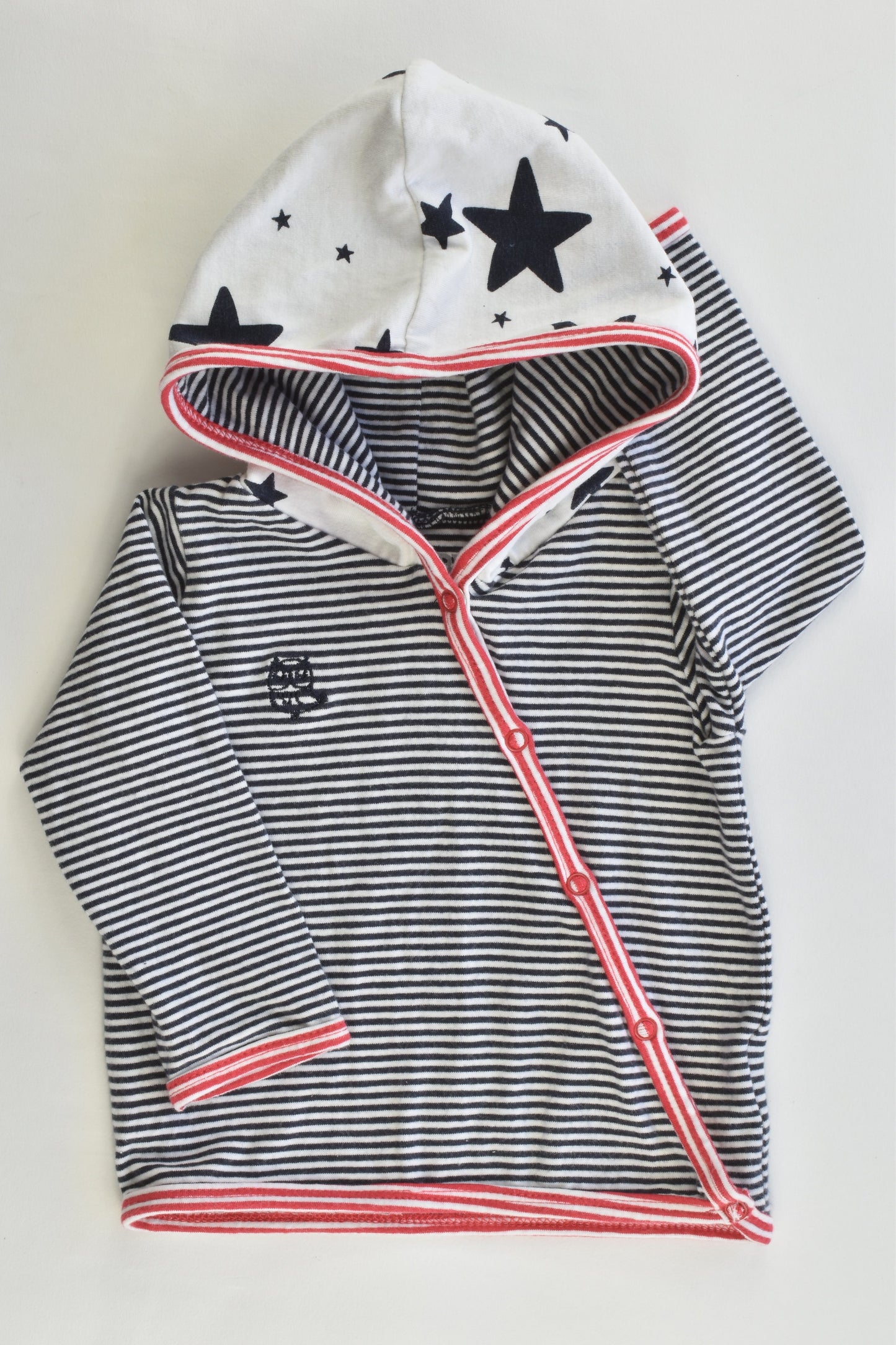 Cotton On Baby Size 000 Generous sizing) Stripes and Stars Hooded Jumper