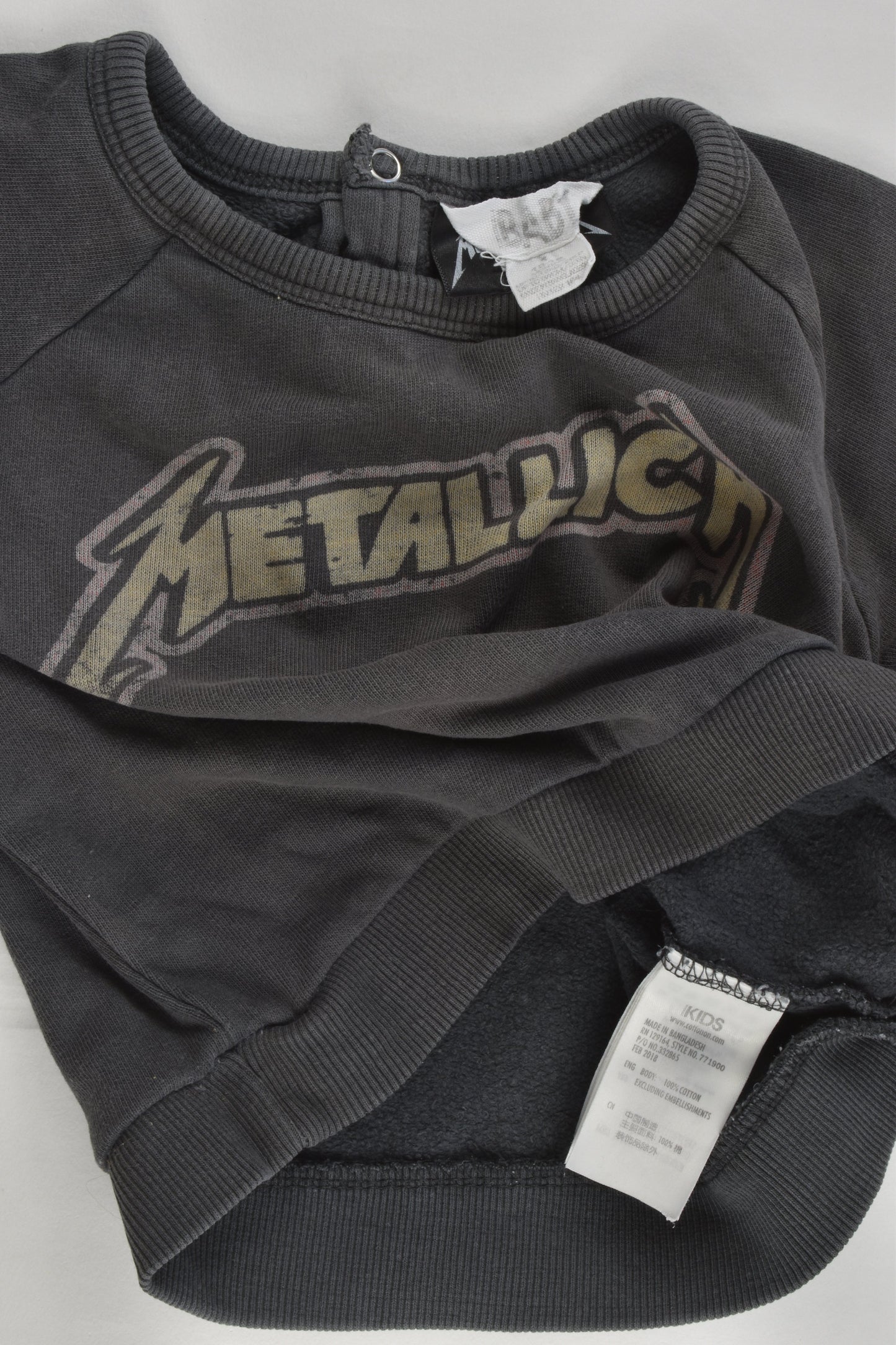 Cotton On Baby Size 1 Metallica Sweater