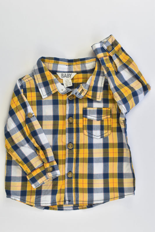 Cotton On Kids Size 0 (6-12 months) Checked Collared Shirt