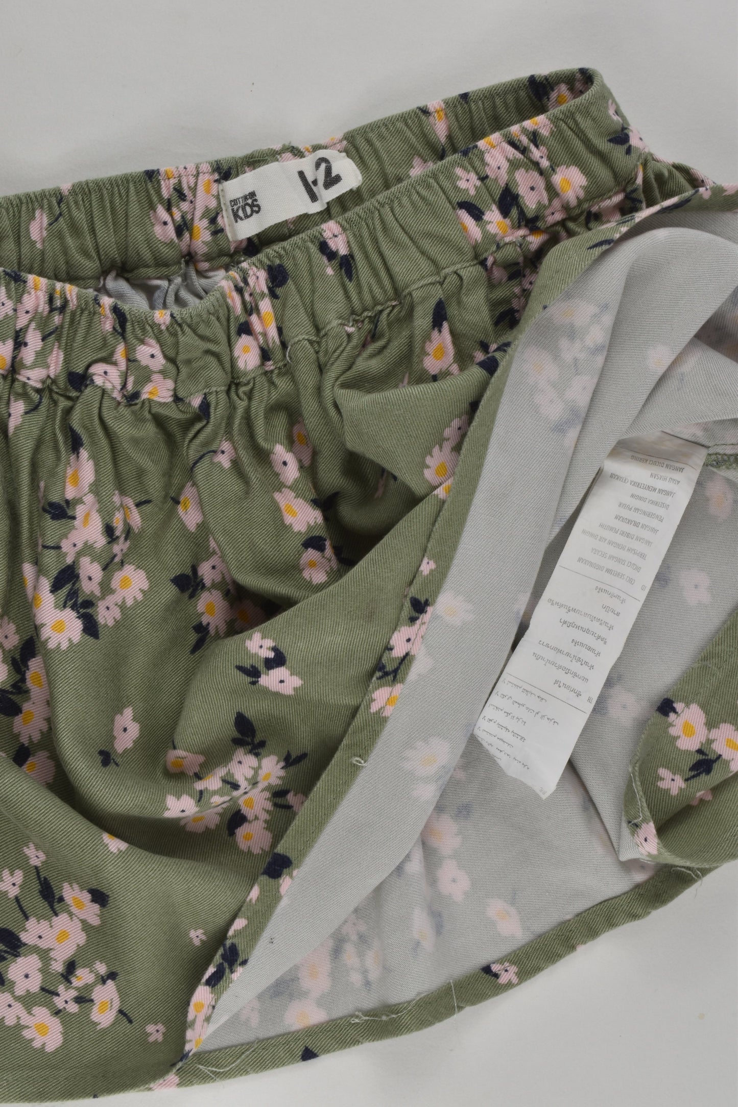 Cotton On Kids Size 1-2 Viscose Floral Skirt