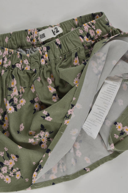 Cotton On Kids Size 1-2 Viscose Floral Skirt