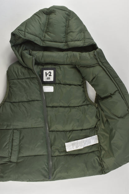 Cotton On Kids Size 1-2 Warm Hooded Puffer Vest