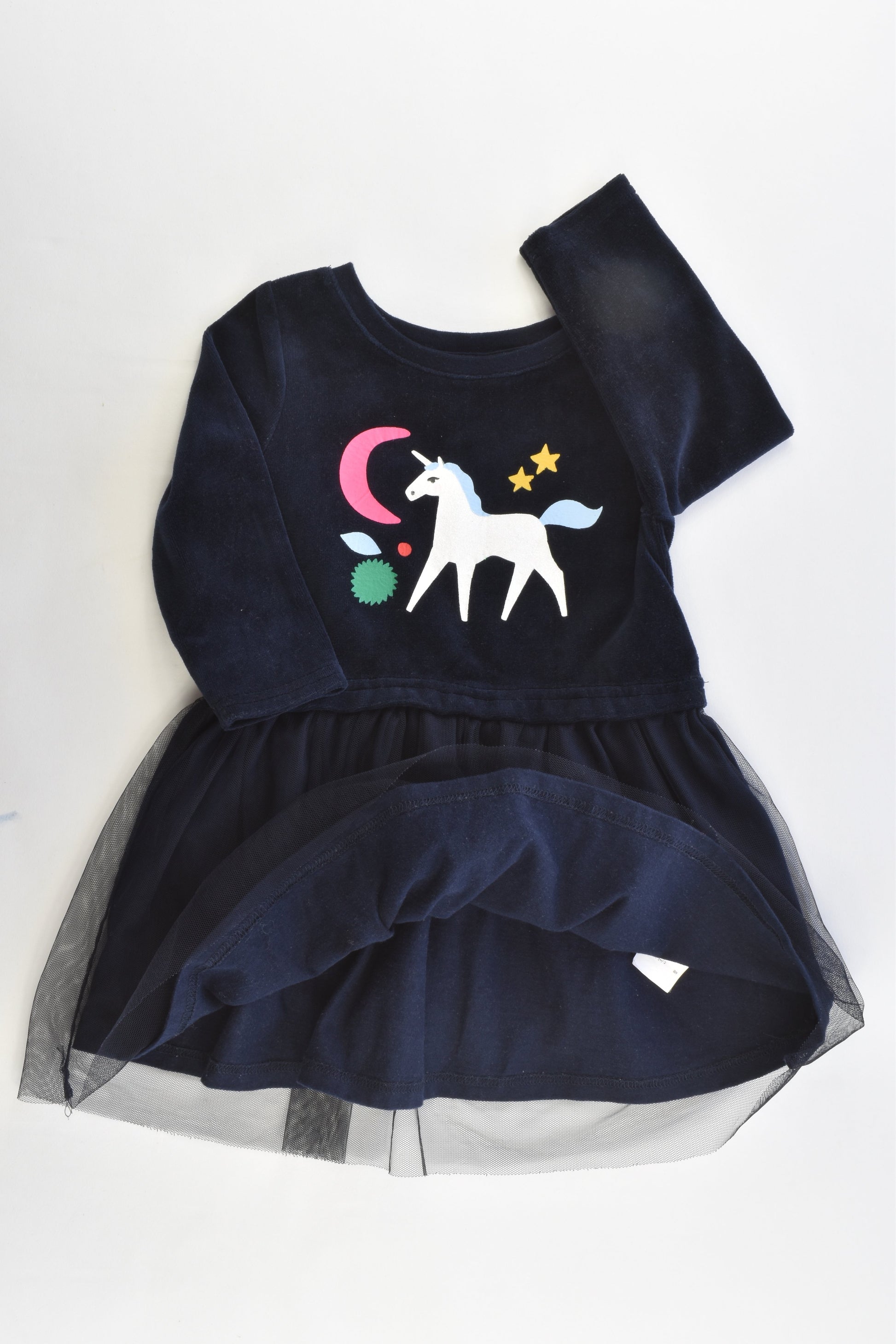 Cotton On Kids Size 1 Lined Unicorn Velour Dress