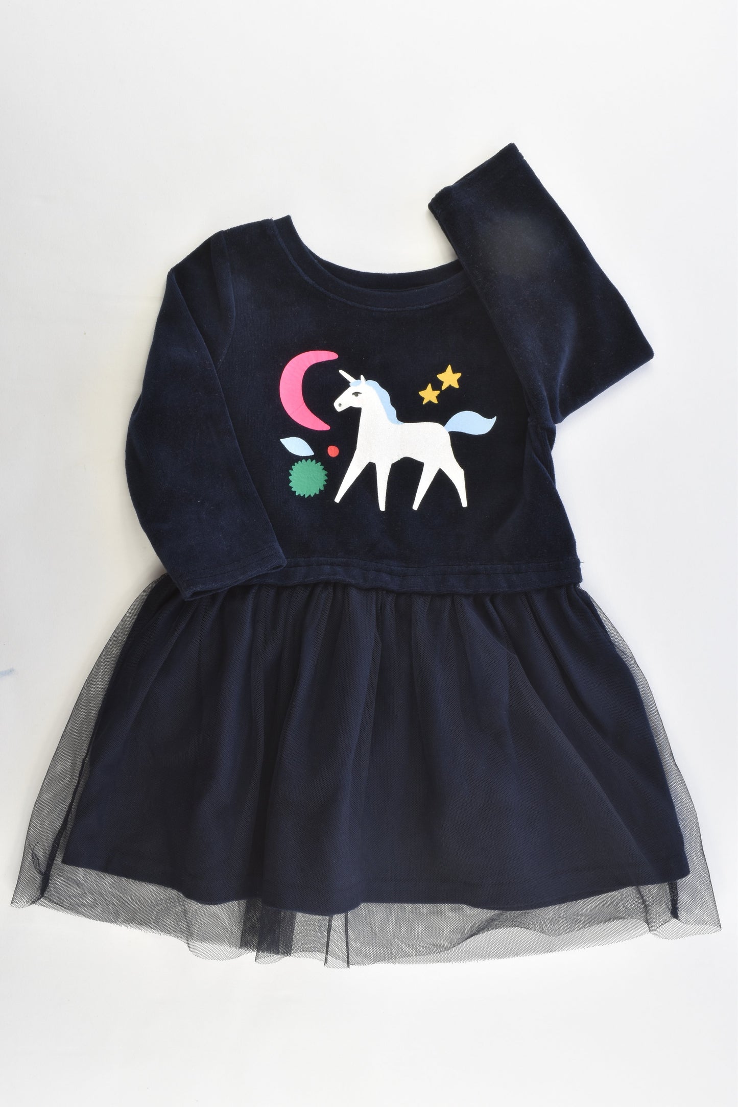 Cotton On Kids Size 1 Lined Unicorn Velour Dress