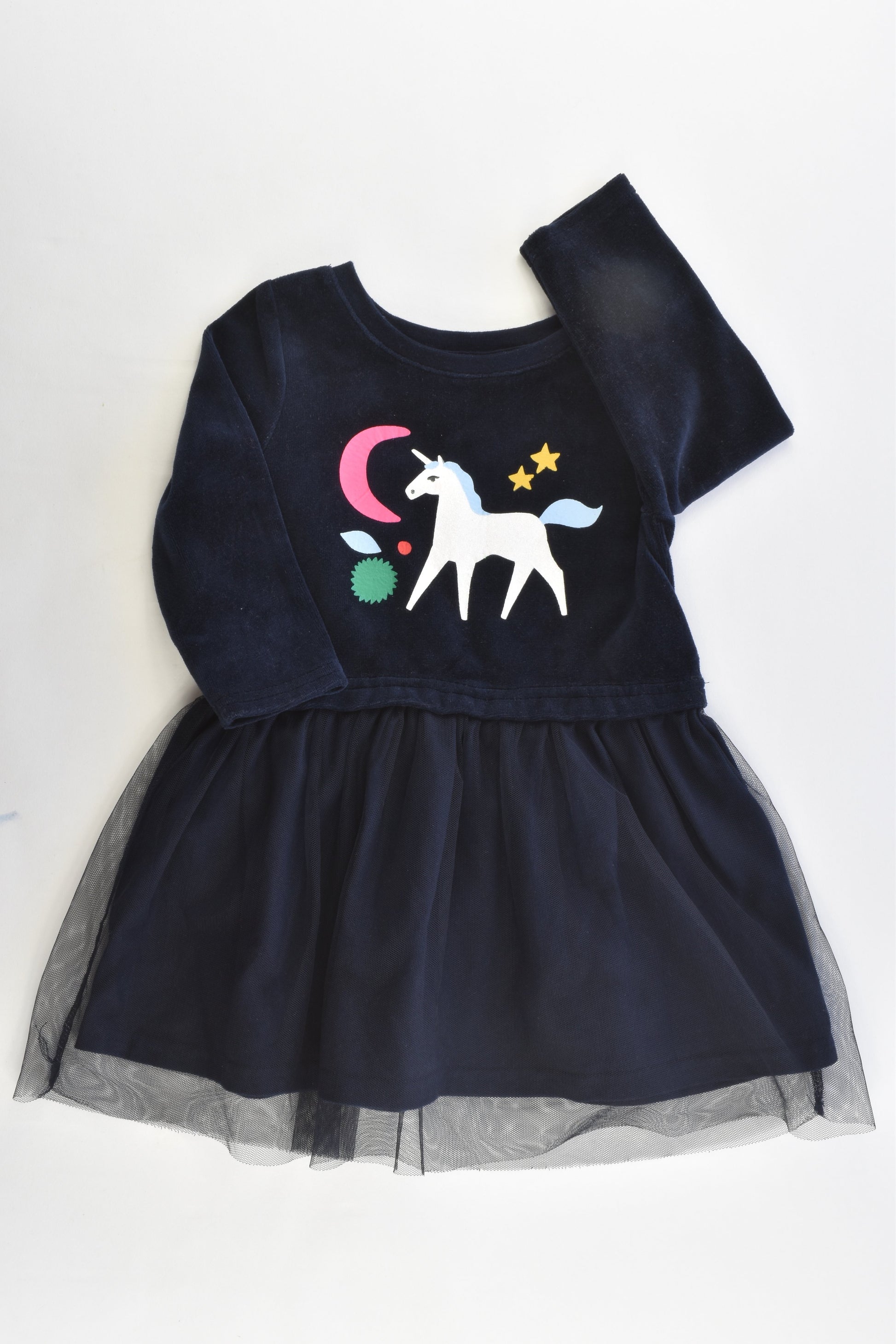 Cotton On Kids Size 1 Lined Unicorn Velour Dress