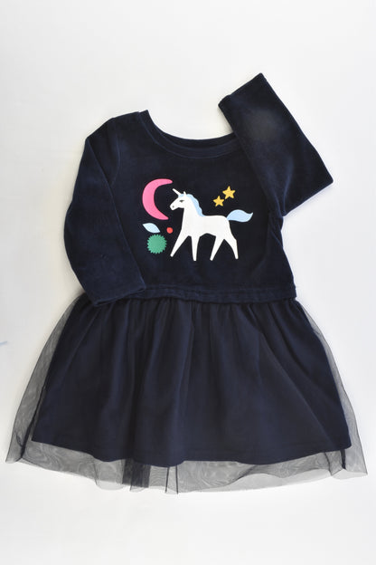 Cotton On Kids Size 1 Lined Unicorn Velour Dress