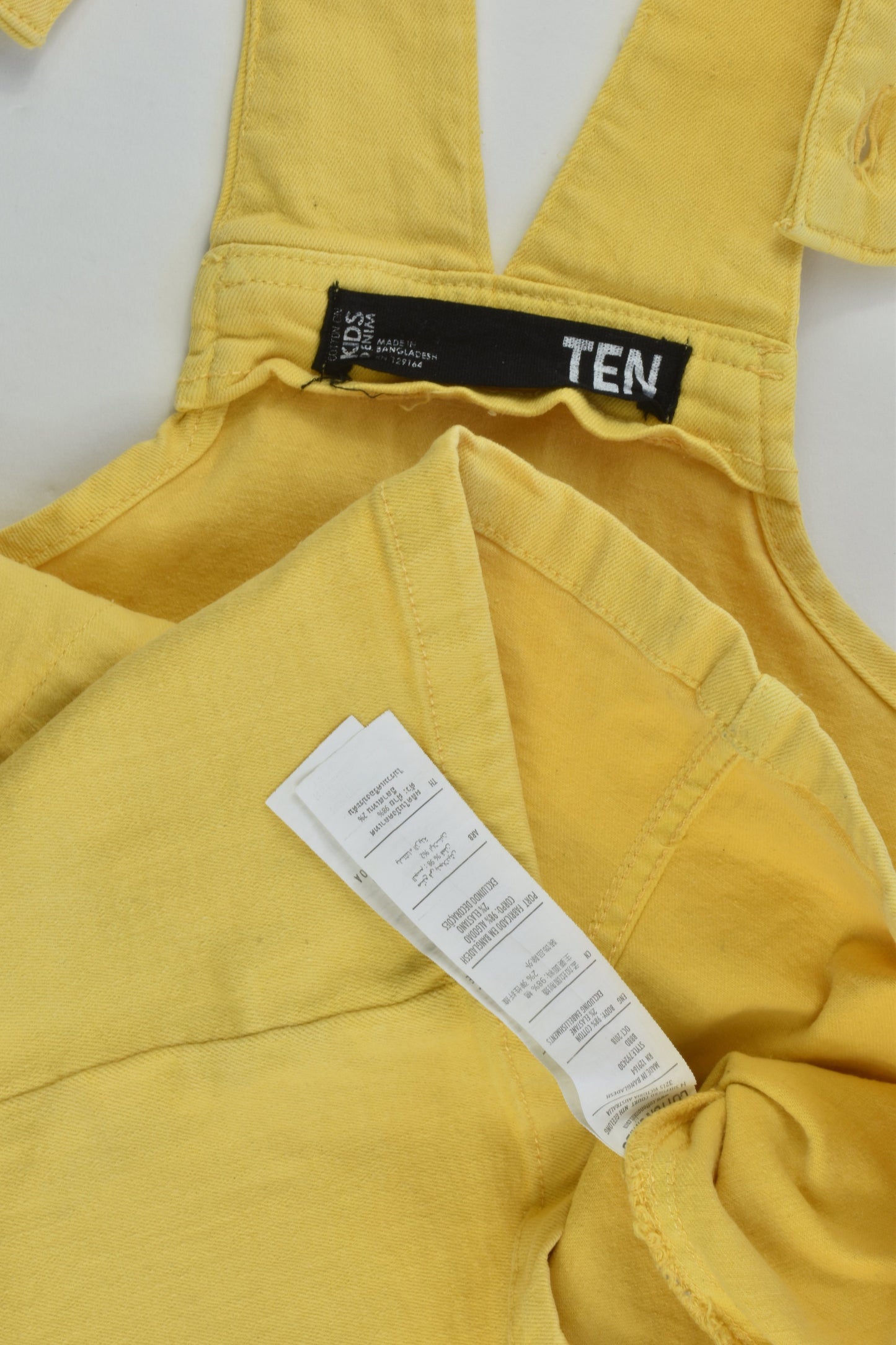 Cotton On Kids Size 10 Stretchy Yellow Denim Dress