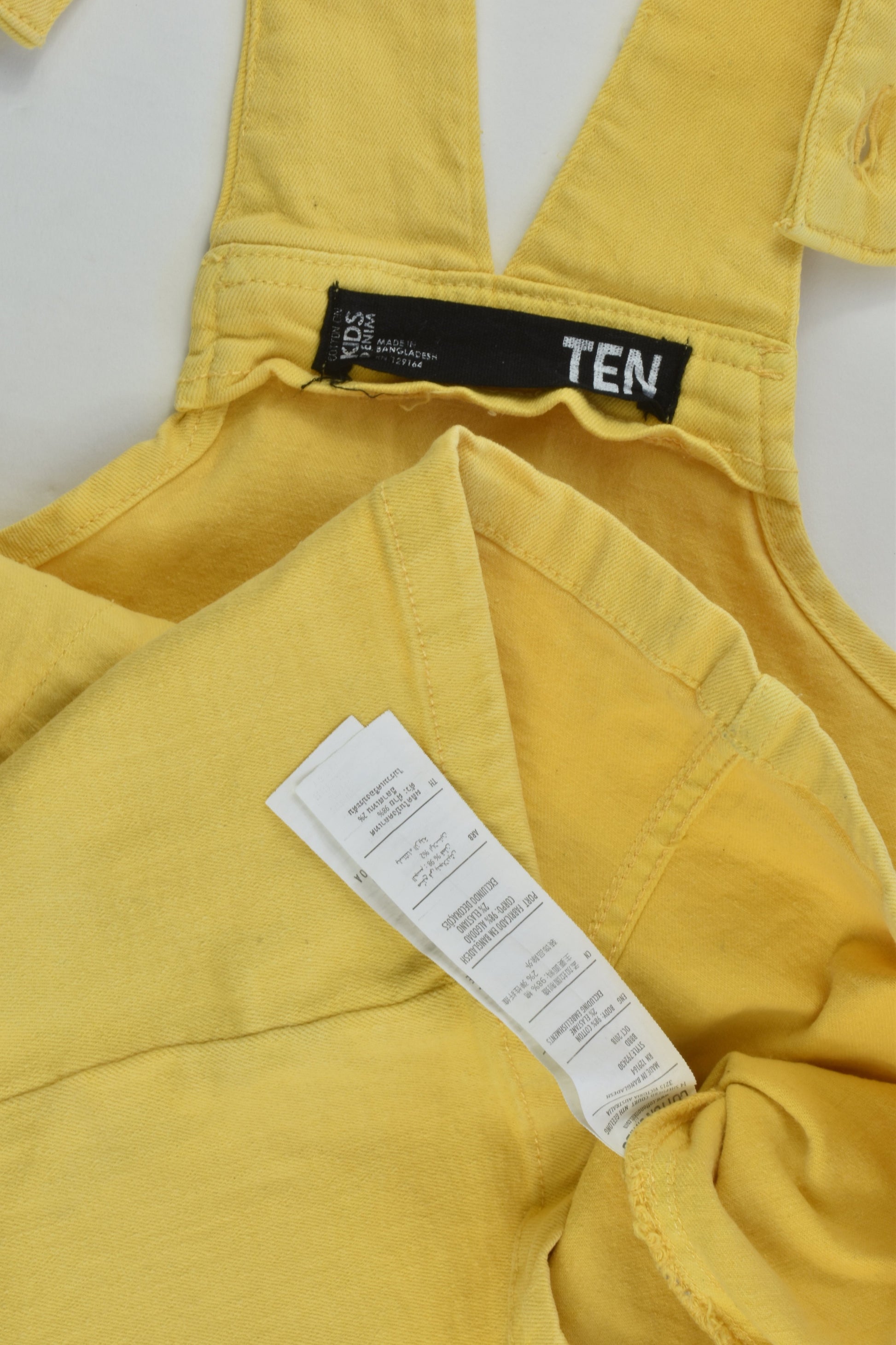 Cotton On Kids Size 10 Stretchy Yellow Denim Dress