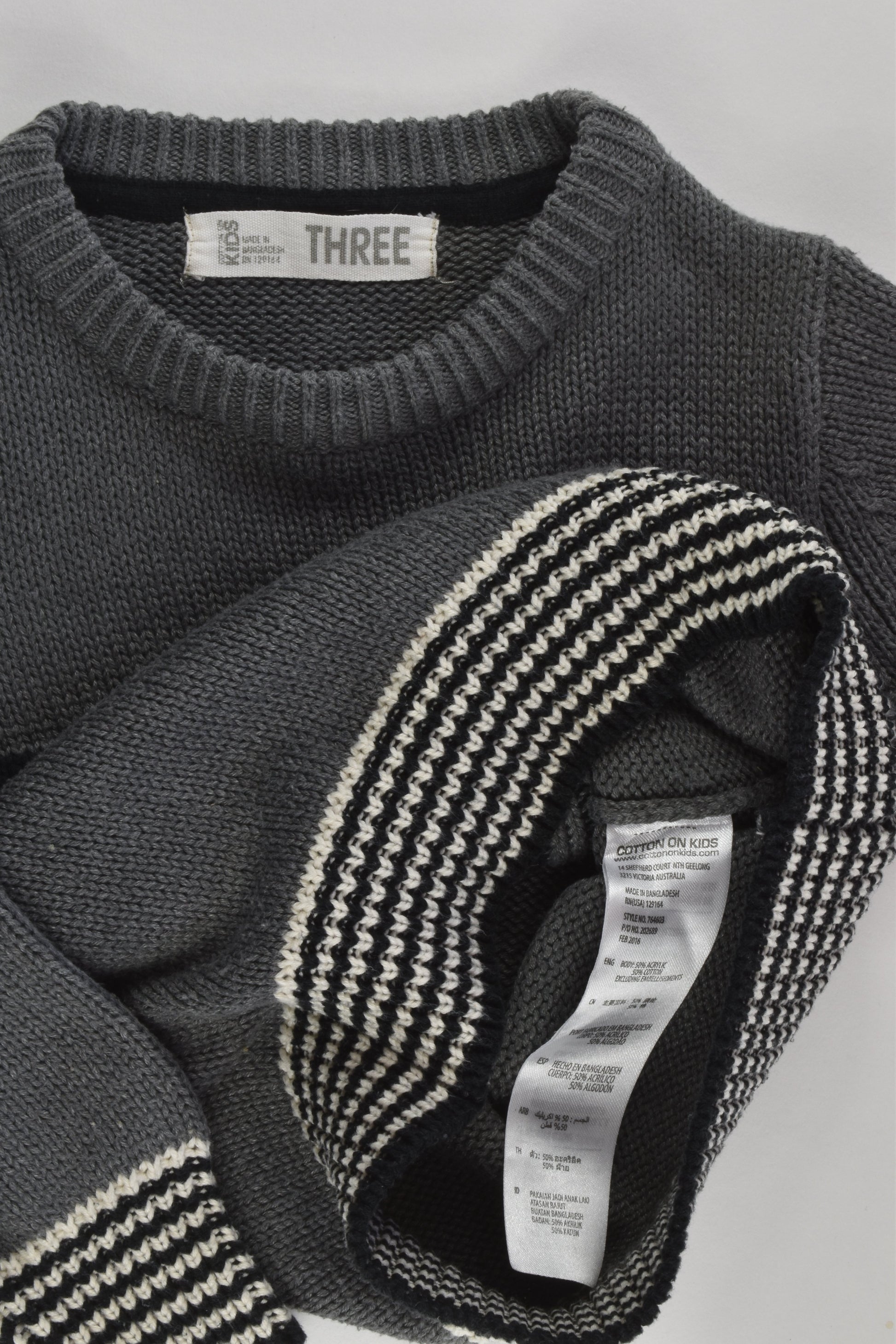 Cotton On Kids Size 3 'Bandit' Knitted Jumper