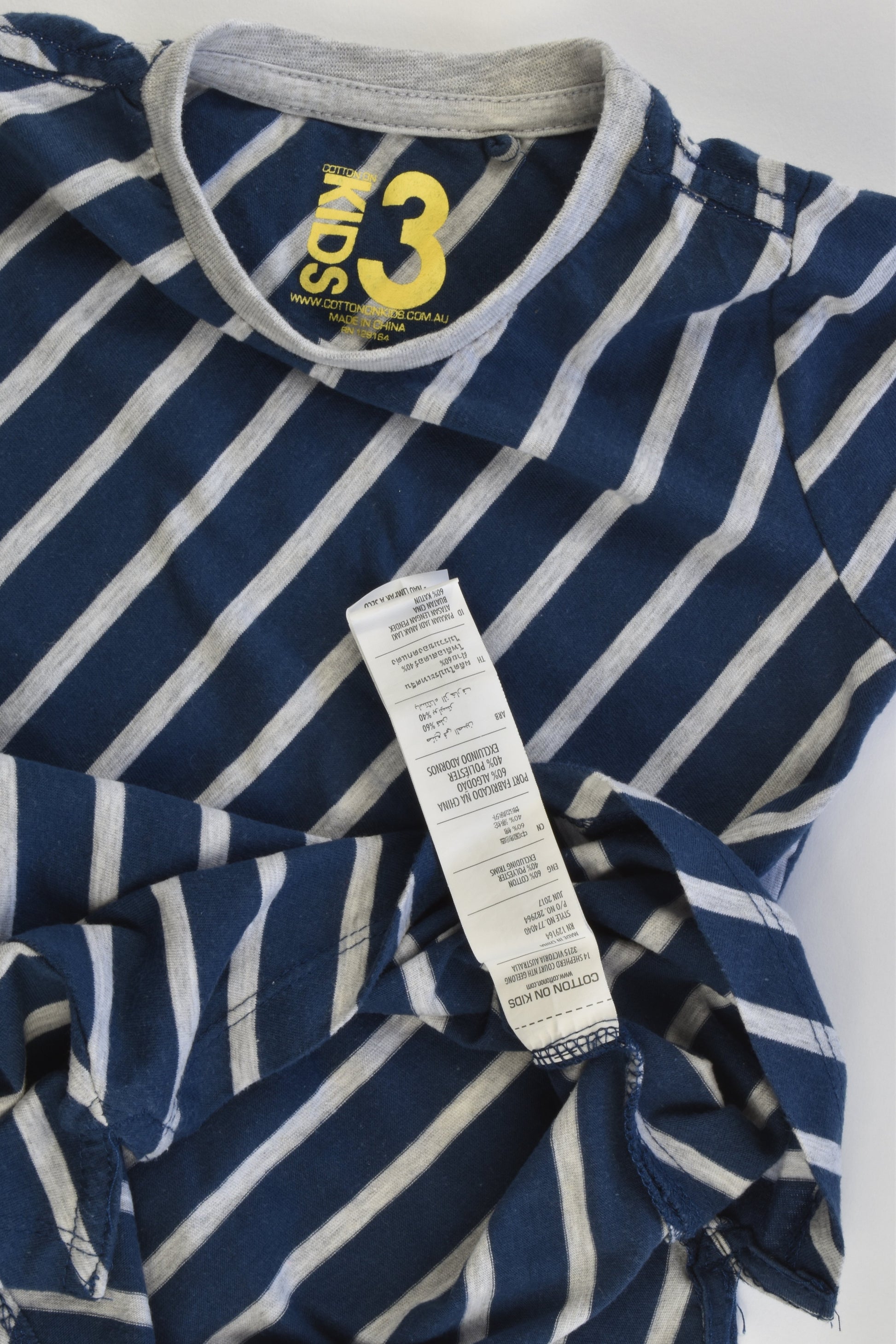 Cotton On Kids Size 3 Striped T-shirt