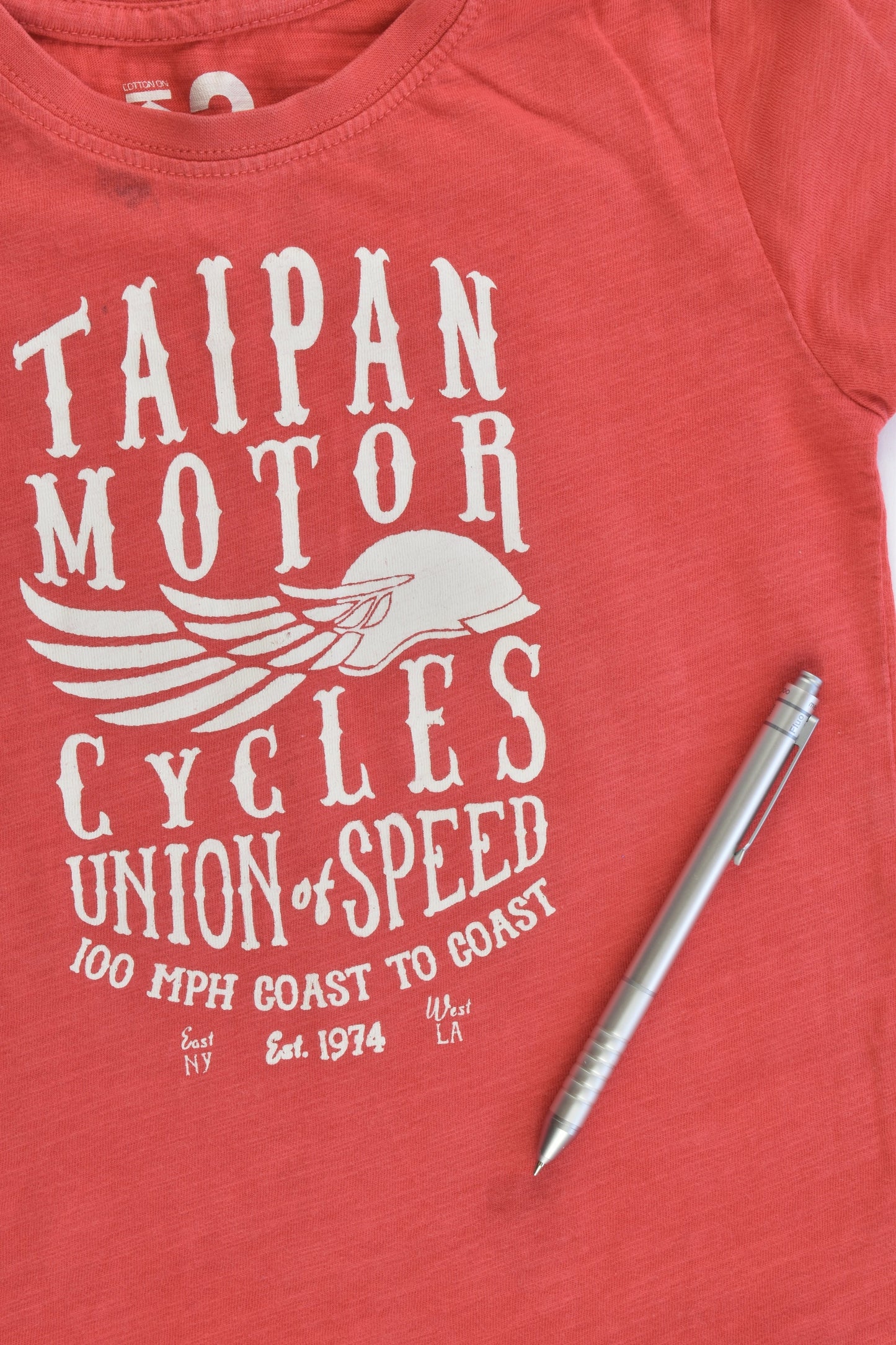 Cotton On Kids Size 3 'Taipan Motor Cycles' T-shirt