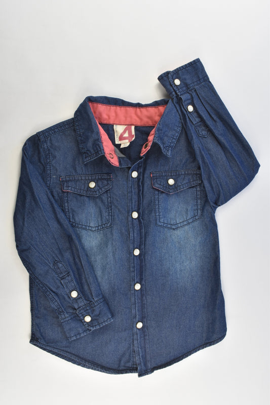 Cotton On Kids Size 4 Casual Soft Denim Shirt