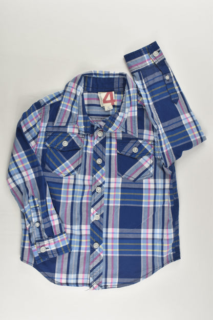 Cotton On Kids Size 4 Checked Collared Shirt