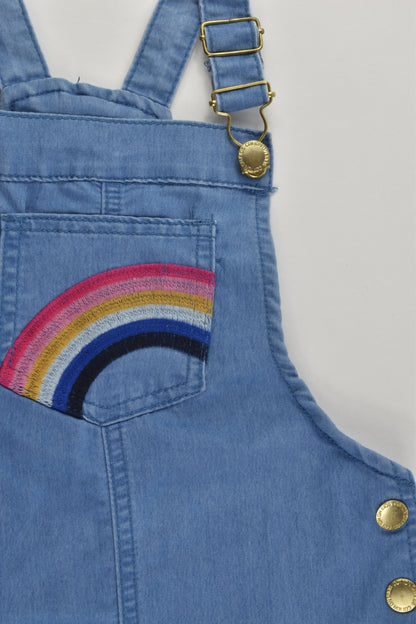 Cotton On Kids Size 4 Rainbow Denim Dress
