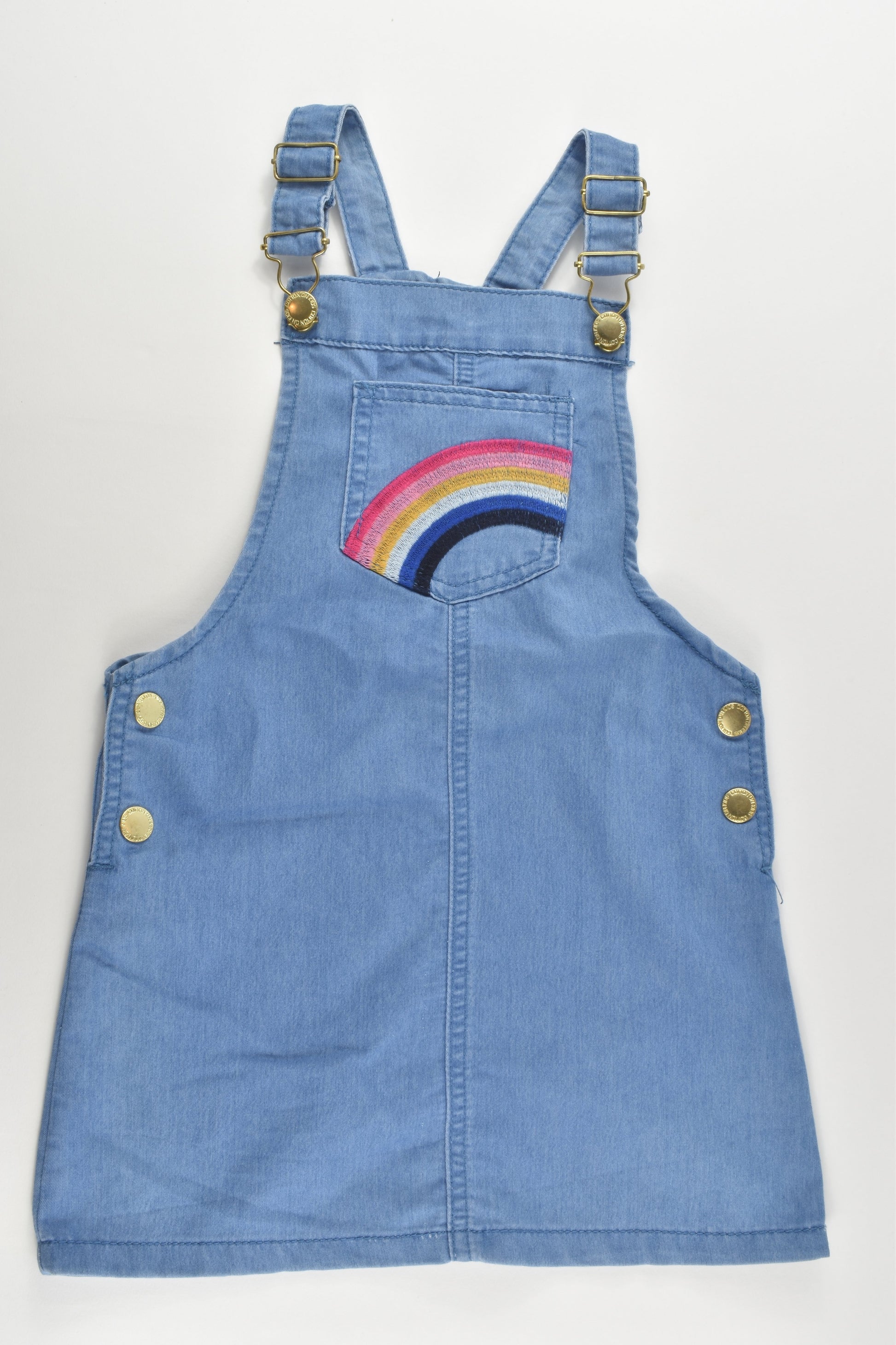 Cotton On Kids Size 4 Rainbow Denim Dress