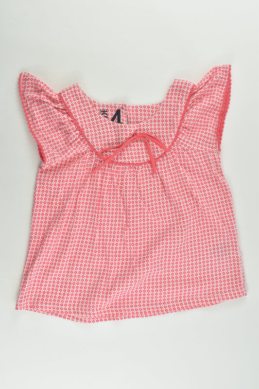 Cotton On Kids Size 4 Retro Style Floral Blouse