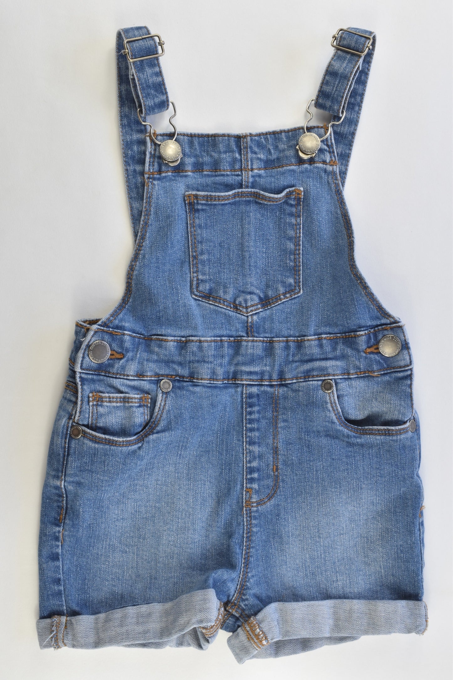 Cotton On Kids Size 4 Stretchy Denim Short Overalls