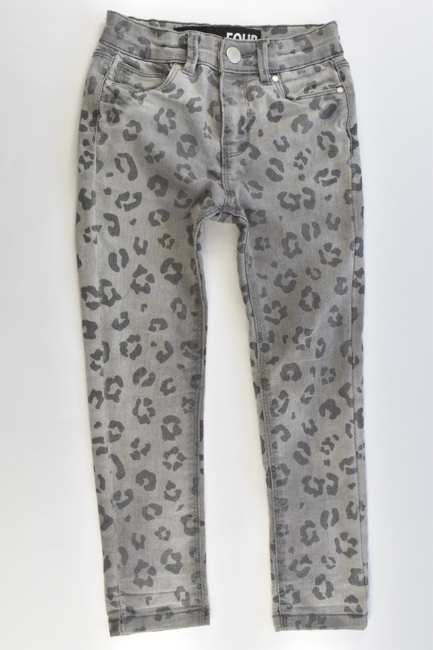 Cotton On Kids Size 4 Stretchy Leopard Denim Pants